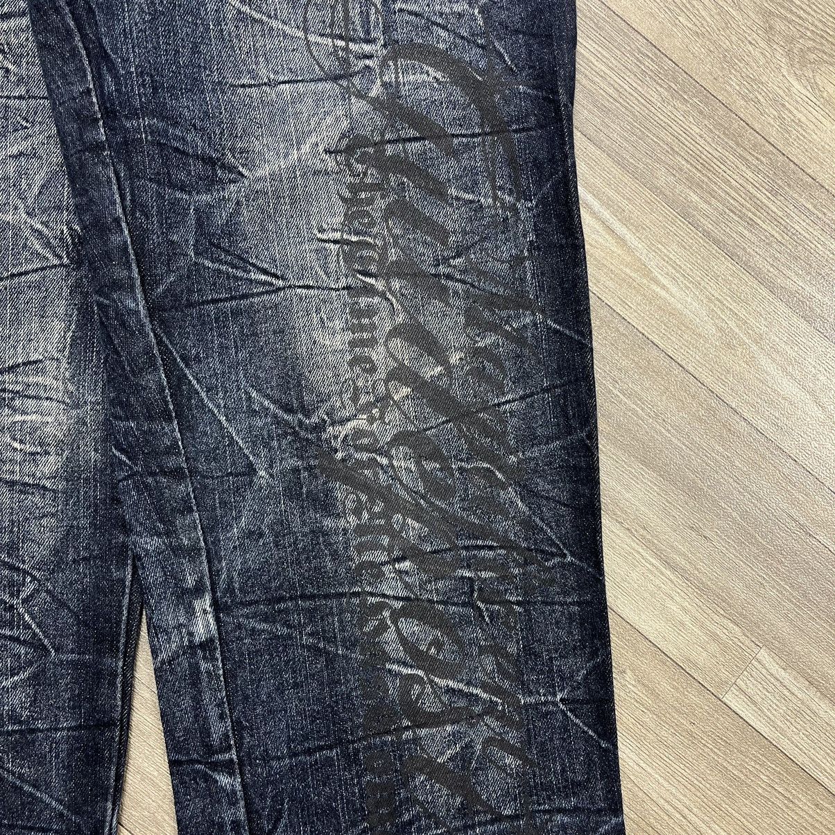 If Six Was Nine × Le Grande Bleu (L.G.B.) × Tornado Mart Y2K Wild Life Faded Lightning Desain Skull Bones Jeans Size US 31 - 4 Thumbnail