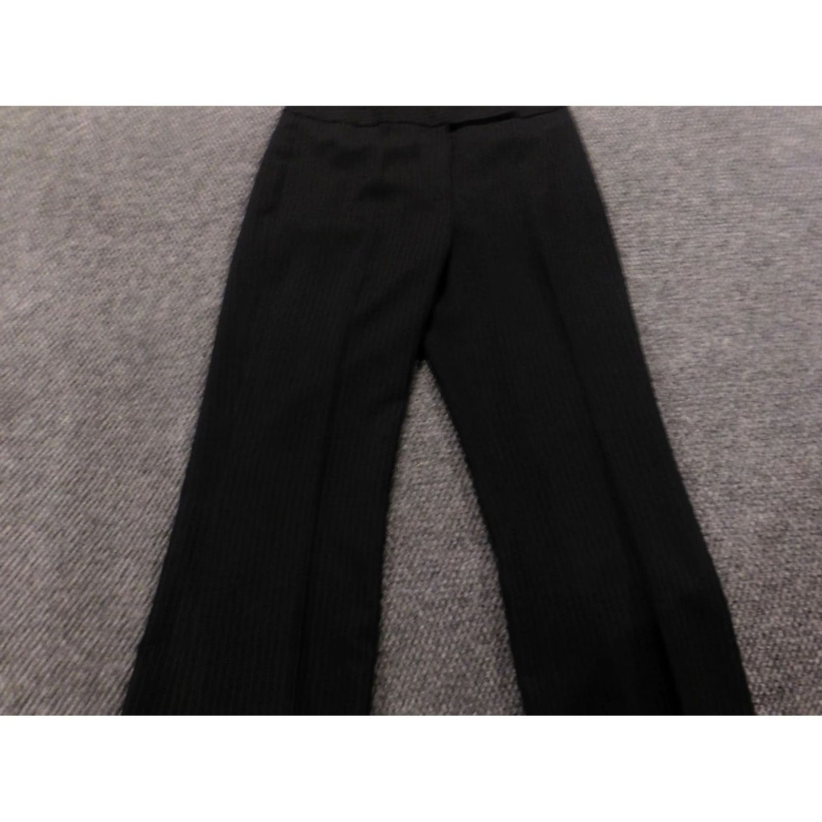 Vintage Tahari Womens Pants 8 Black Striped Straight Leg Dress Pants Casual Stretch Regular Cotton Jersey 27in Inseam Womens Size 30" / US 8 / IT 44 - 6 Thumbnail