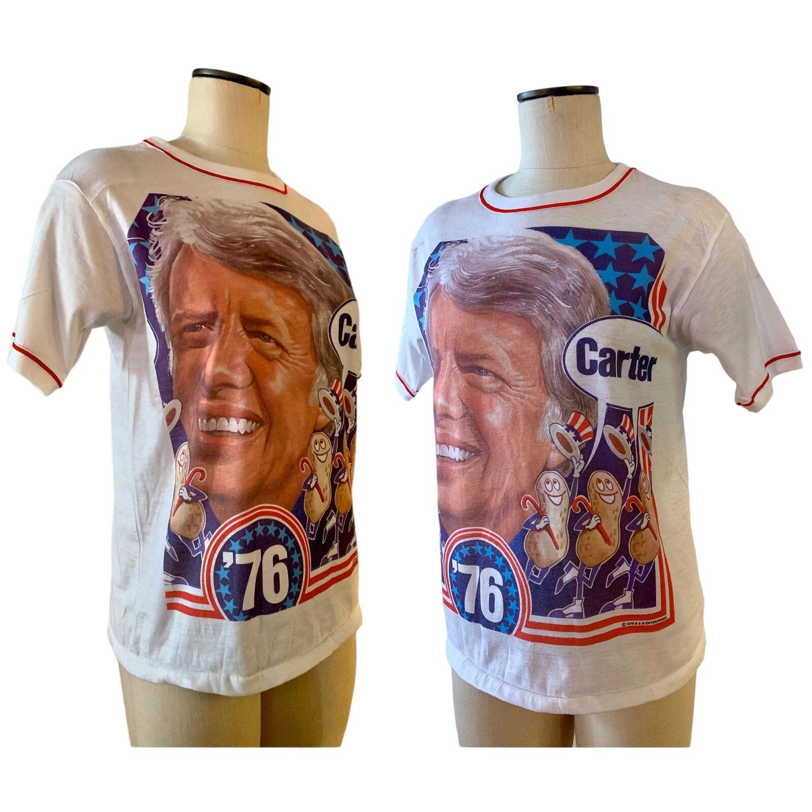 Vintage 70s Jimmy Carter Campaign Shirt | RARE 1976 Graphic Size US S / EU 44-46 / 1 - 3 Thumbnail