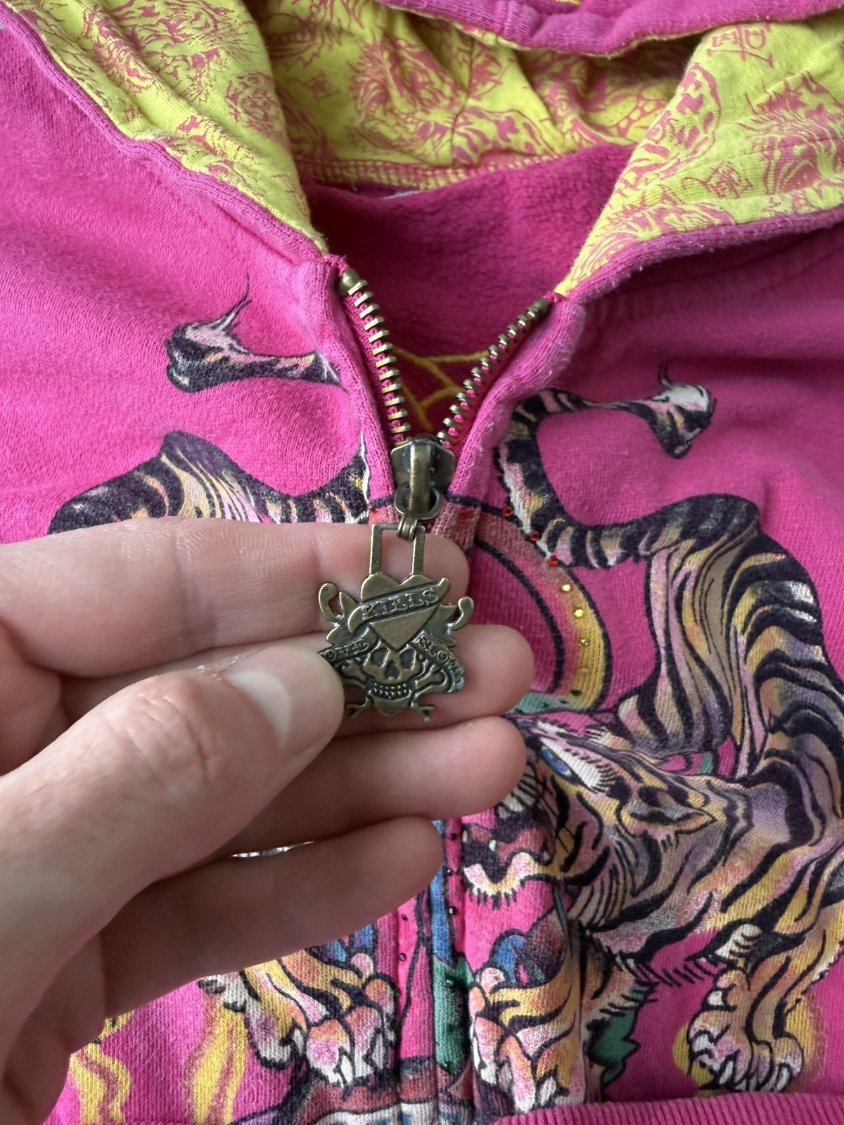 Christian Audigier Vintage Ed Hardy Tiger Hoodie Zip Up Y2K Tatto Size M / US 6-8 / IT 42-44 - 4 Thumbnail