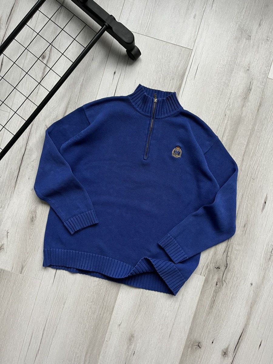 Lauren Ralph Lauren × Polo Ralph Lauren × Vintage LRL Lauren Ralph Lauren 1/3 Quarter Zip Knit Blue Sweater Size US M / EU 48-50 / 2 - 2 Thumbnail