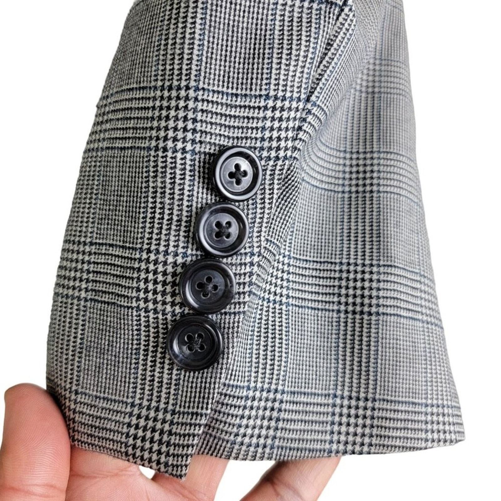 Jos. A. Bank Jos A Bank Plaid Houndstooth Wool Suit Blazer Sport Coat 40S Size 40S - 6 Thumbnail