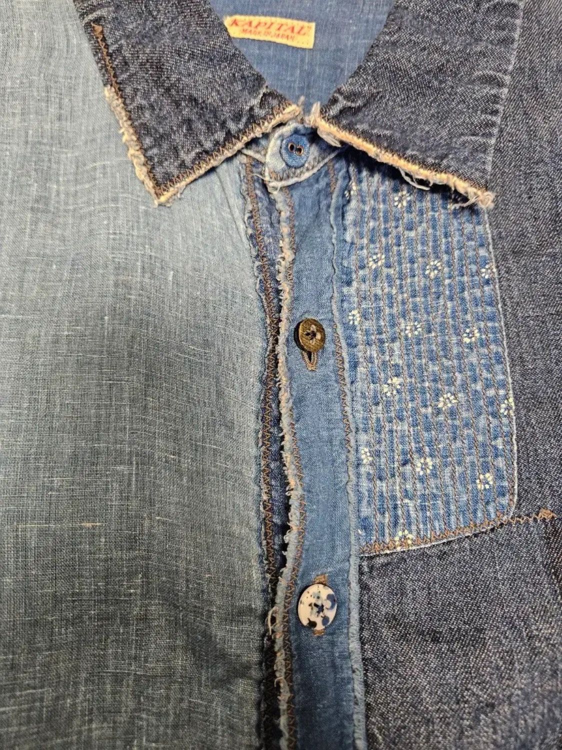 Kapital Kapital Indigo Patchwork Shirts Size US M / EU 48-50 / 2 - 4 Thumbnail