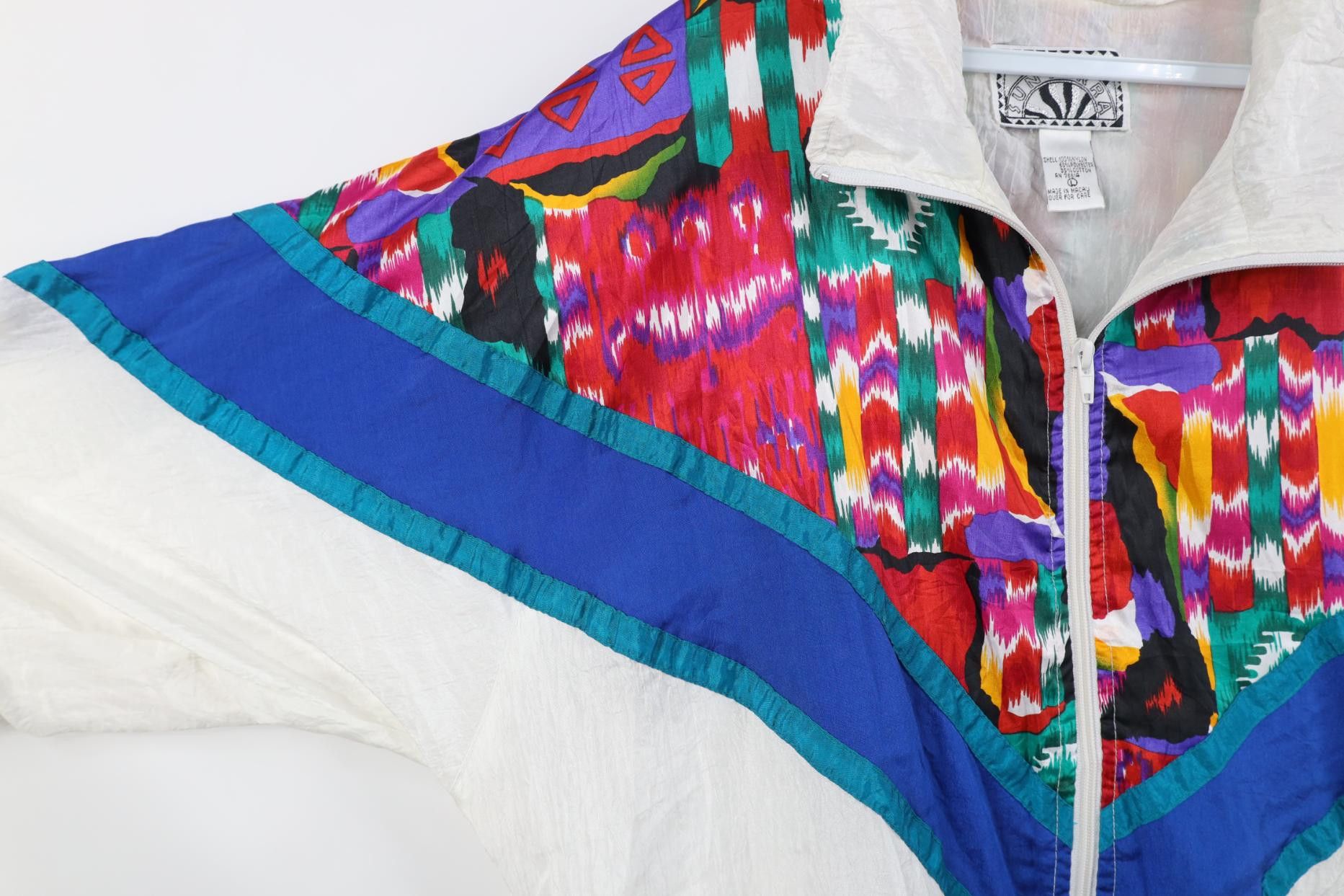 Vintage Vintage 90s Streetwear Rainbow Lined Windbreaker Jacket Size L / US 10 / IT 46 - 5 Thumbnail