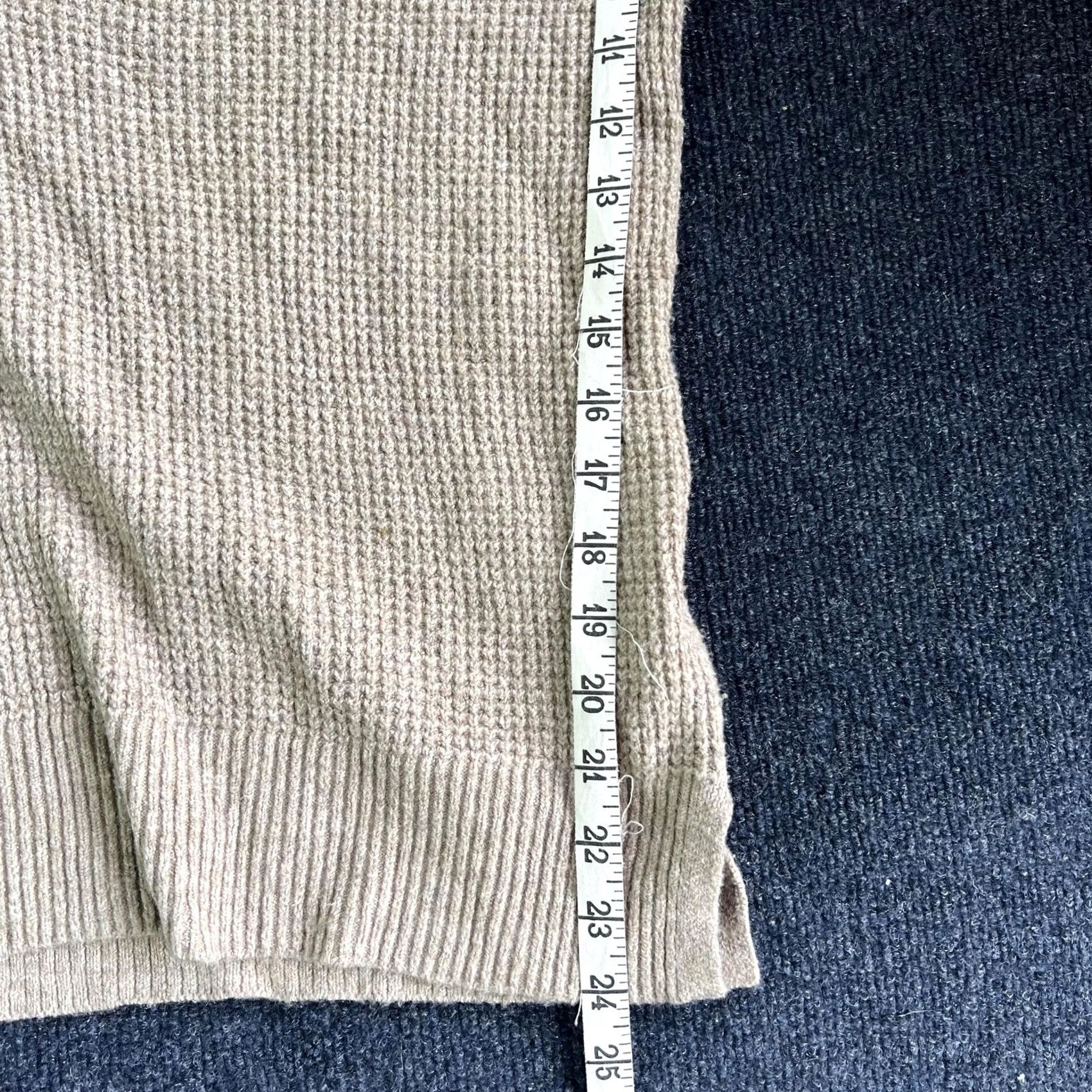 Vintage Aerie Womens Medium Beige Hooded Pullover Sweater Waffle Knit Cozy Top Size M / US 6-8 / IT 42-44 - 7 Thumbnail