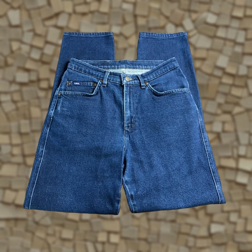 Lee Lee Jeans Women's 10L Blue Denim Long Pockets Dark Wash Jeans Regular Inseam 30in Size 32" / US 10 / IT 46 - 1 Thumbnail