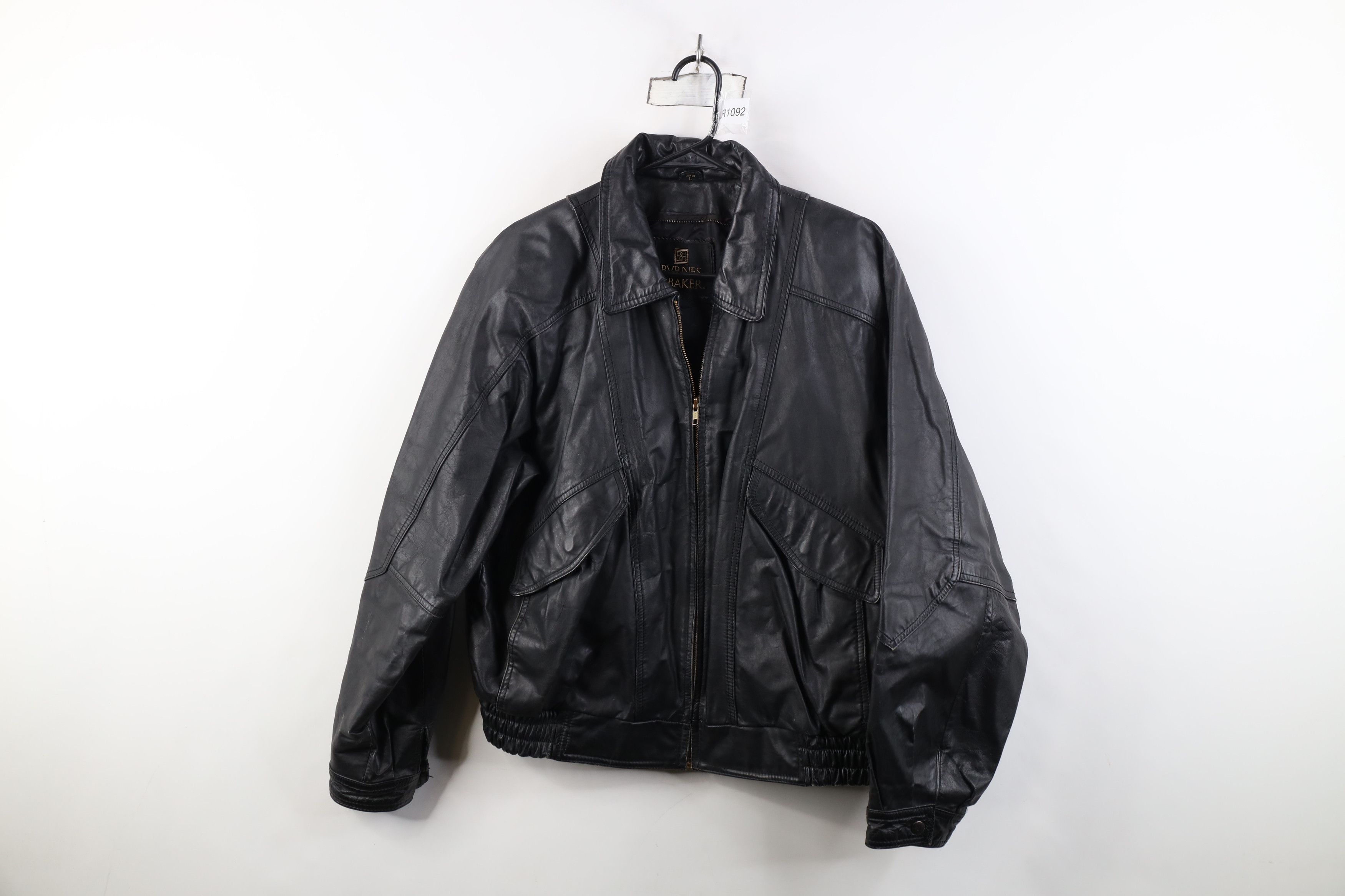 Vintage 90s Streetwear Full Zip Leather Flight Bomber Jacket