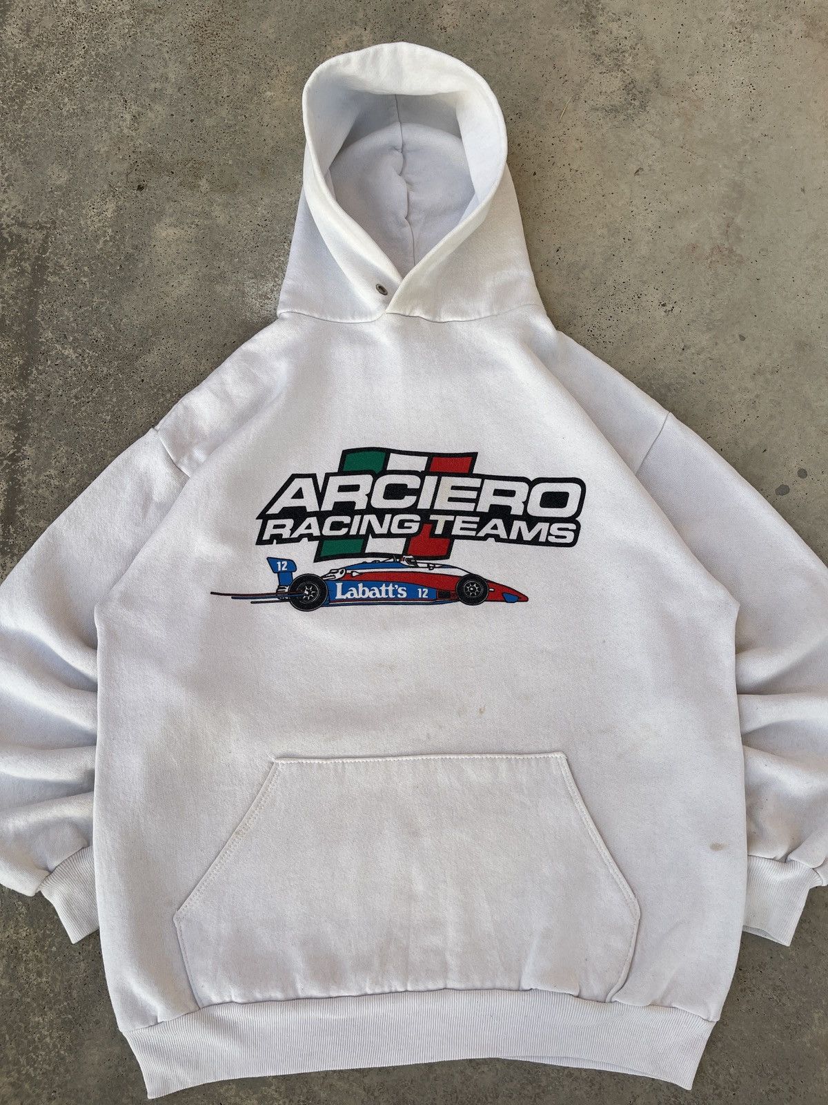 Jerzees Vintage Jerzees Arciero Racing Teams Pullover Hoodie Size US L / EU 52-54 / 3 - 2 Thumbnail