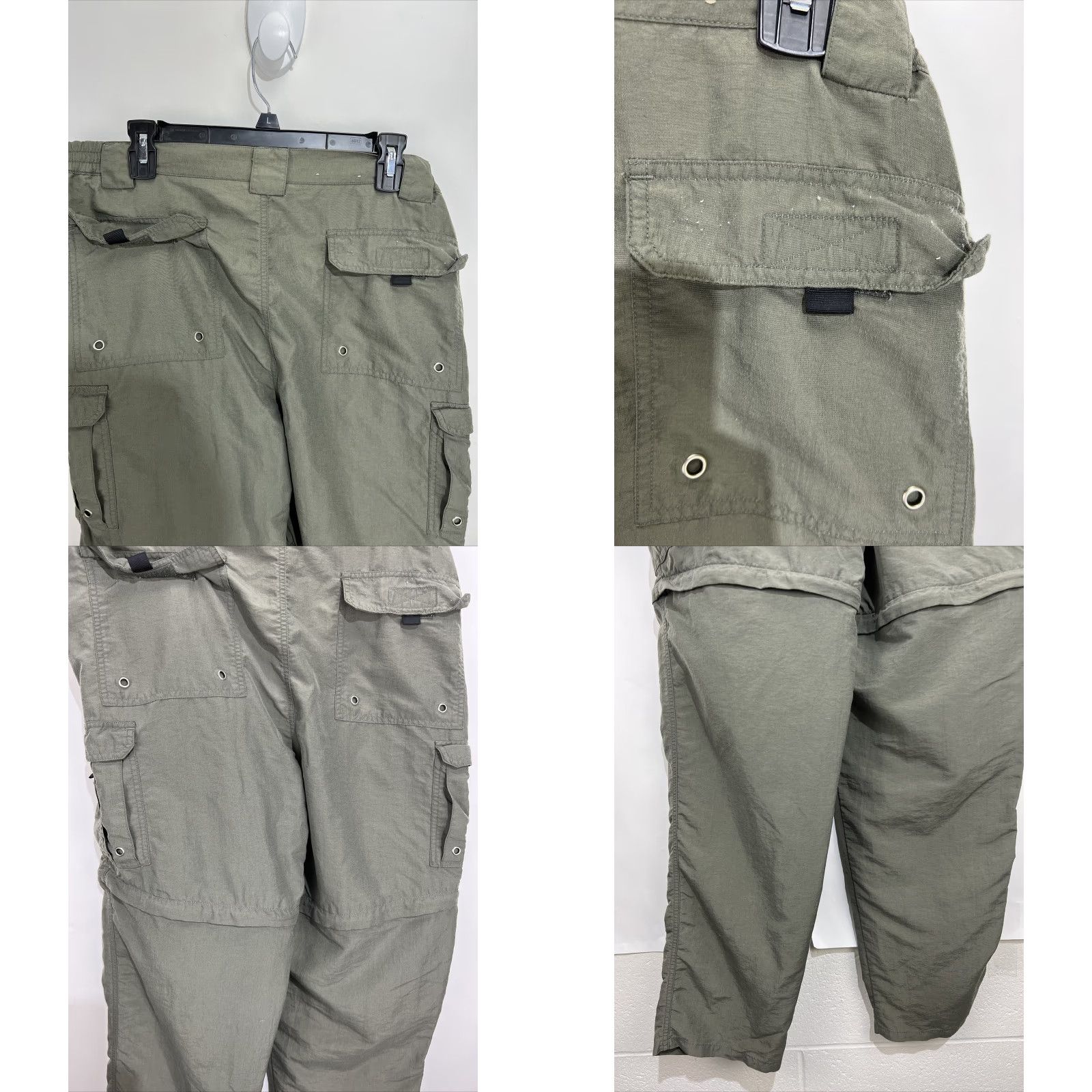 Vintage World Wide Sportsman Nylon Outdoors Hiking Pants Olive 34 34x30 Regular 5-Pocket Cargo Zip Pockets Belt Loops Men Size US 34 / EU 50 - 8 Thumbnail