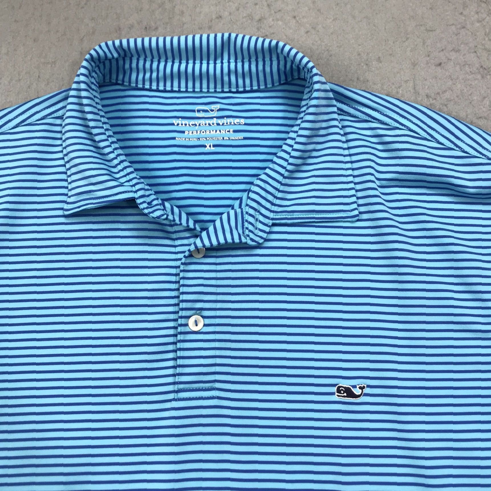 Vineyard Vines Vineyard Vines Polo Shirt Mens XL Blue Whale Striped Performance Golf Shirt Size US XL / EU 56 / 4 - 2 Thumbnail