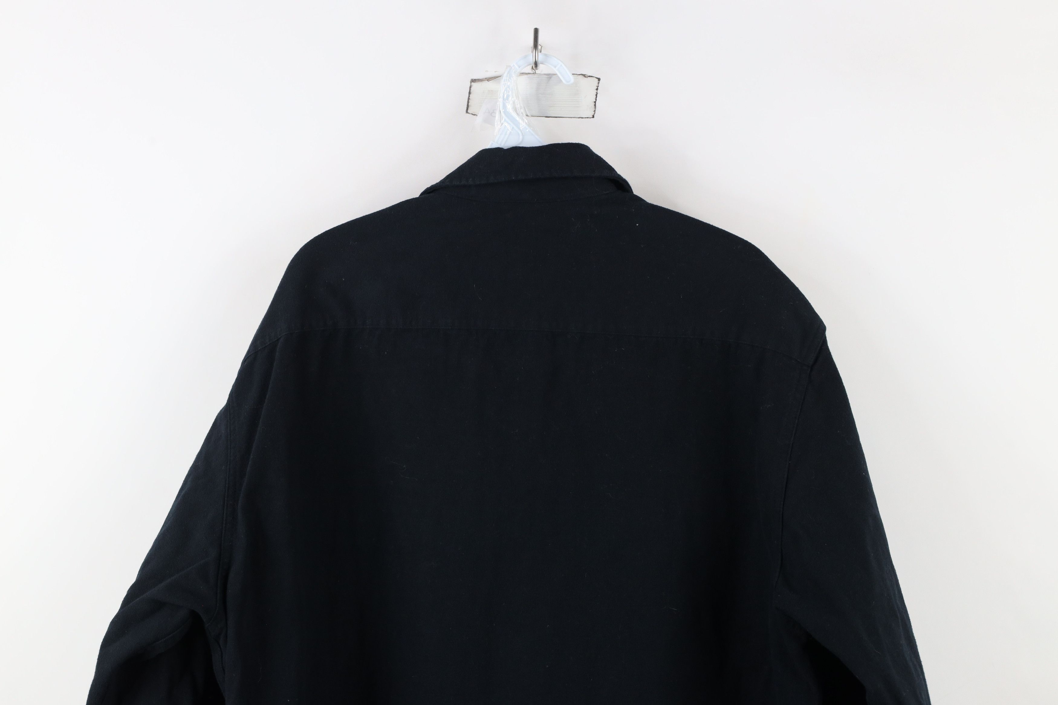 Vintage Vintage 90s Streetwear Heavyweight Canvas Button Shirt Black Size US L / EU 52-54 / 3 - 10 Thumbnail