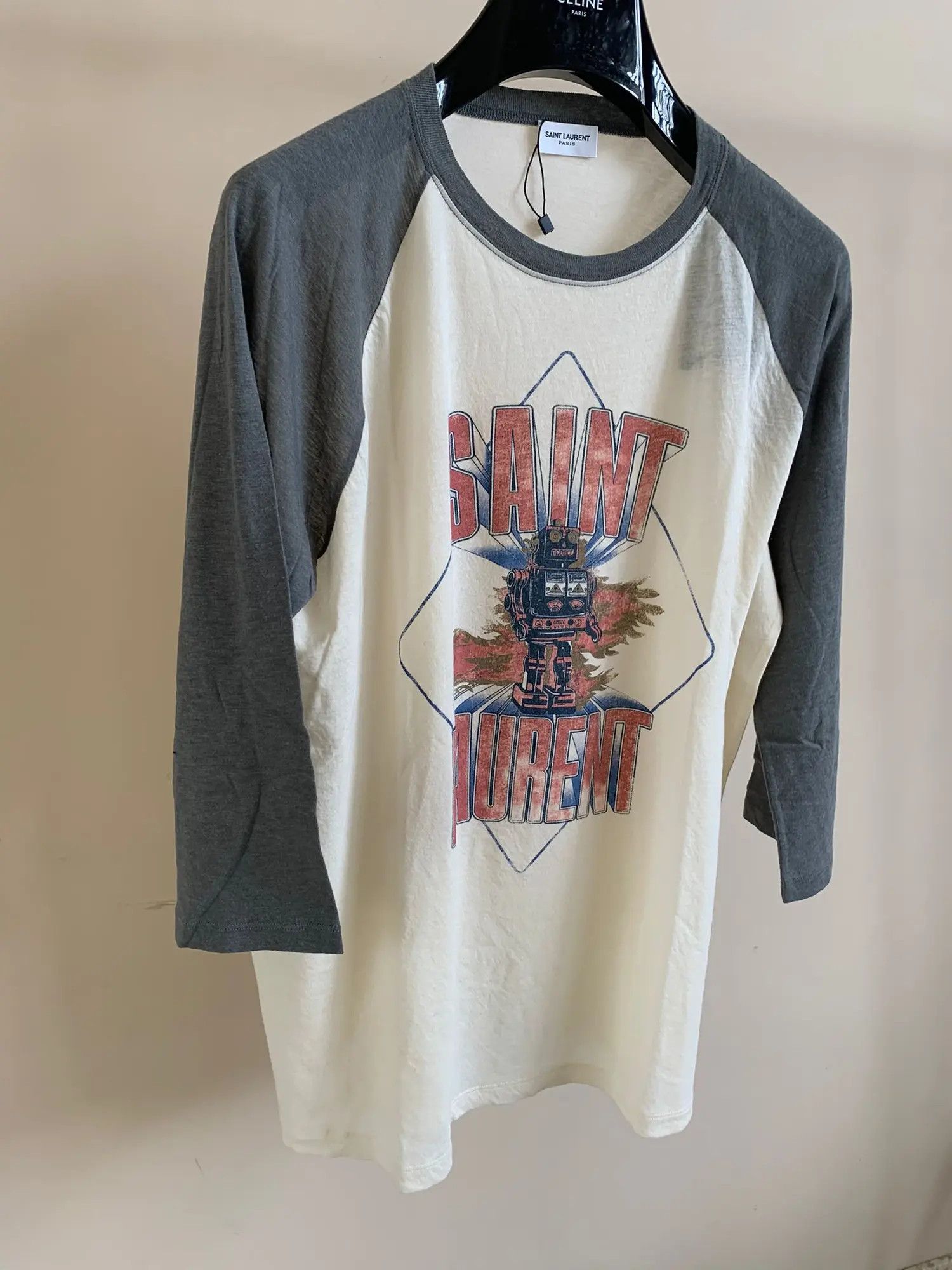 Saint Laurent Paris o1rshd1 Robot 3/4 Logo Tee in Multicolor Size US M / EU 48-50 / 2 - 6 Thumbnail