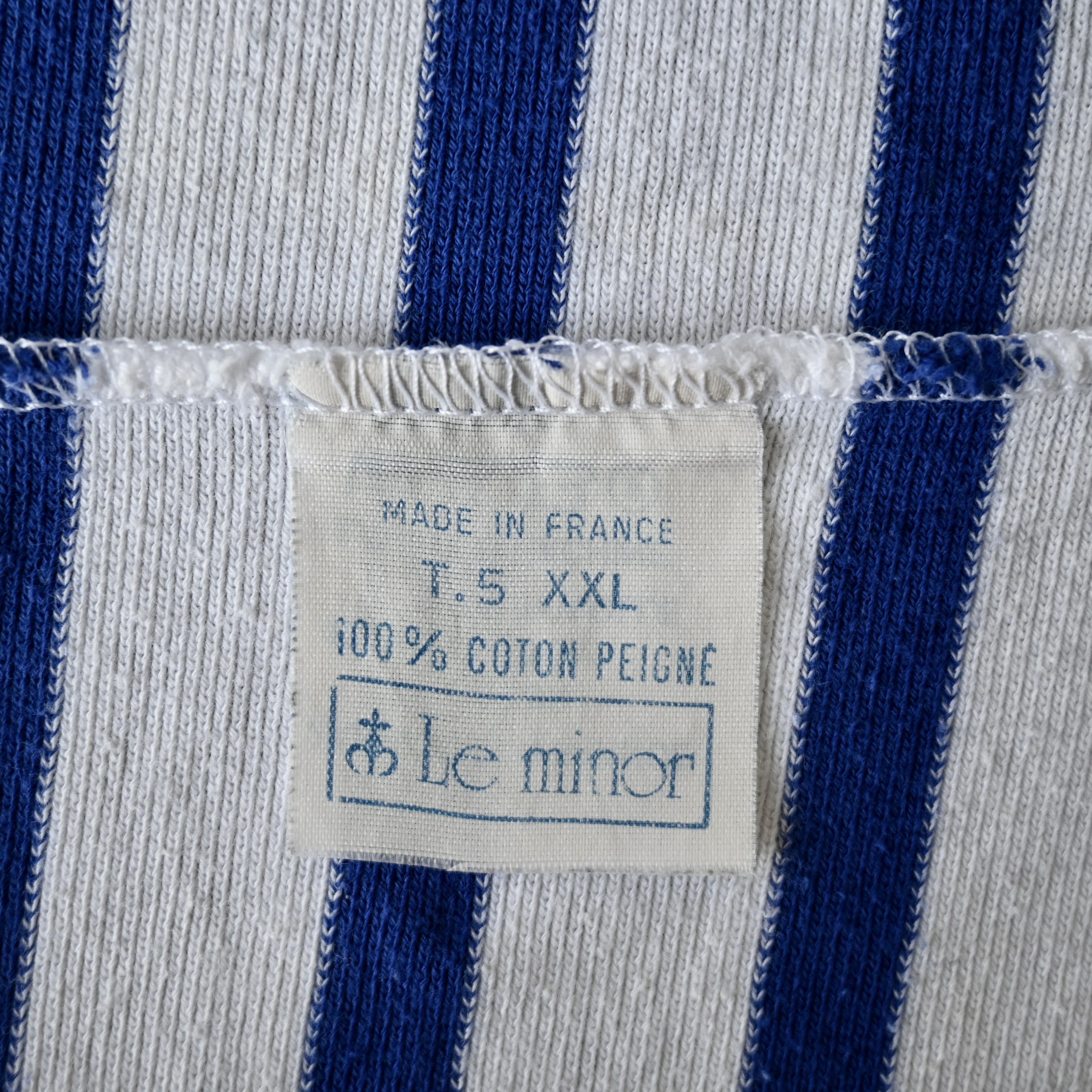 Vintage VTG 1990s Le Minor cotton sailor shirt, striped, T.5/XXL Size US XXL / EU 58 / 5 - 13 Thumbnail