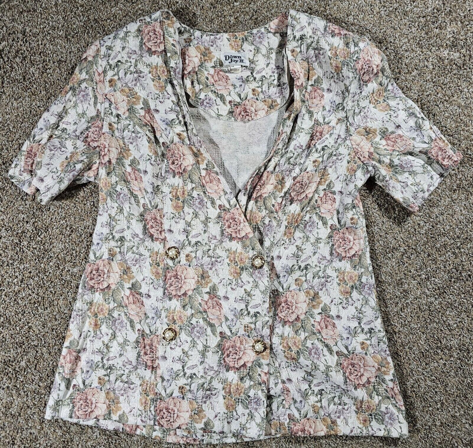 Designer Dawn Joy 2 floral blazer shoulder pads USA SEE Measurement Size M / US 6-8 / IT 42-44 - 1 Thumbnail