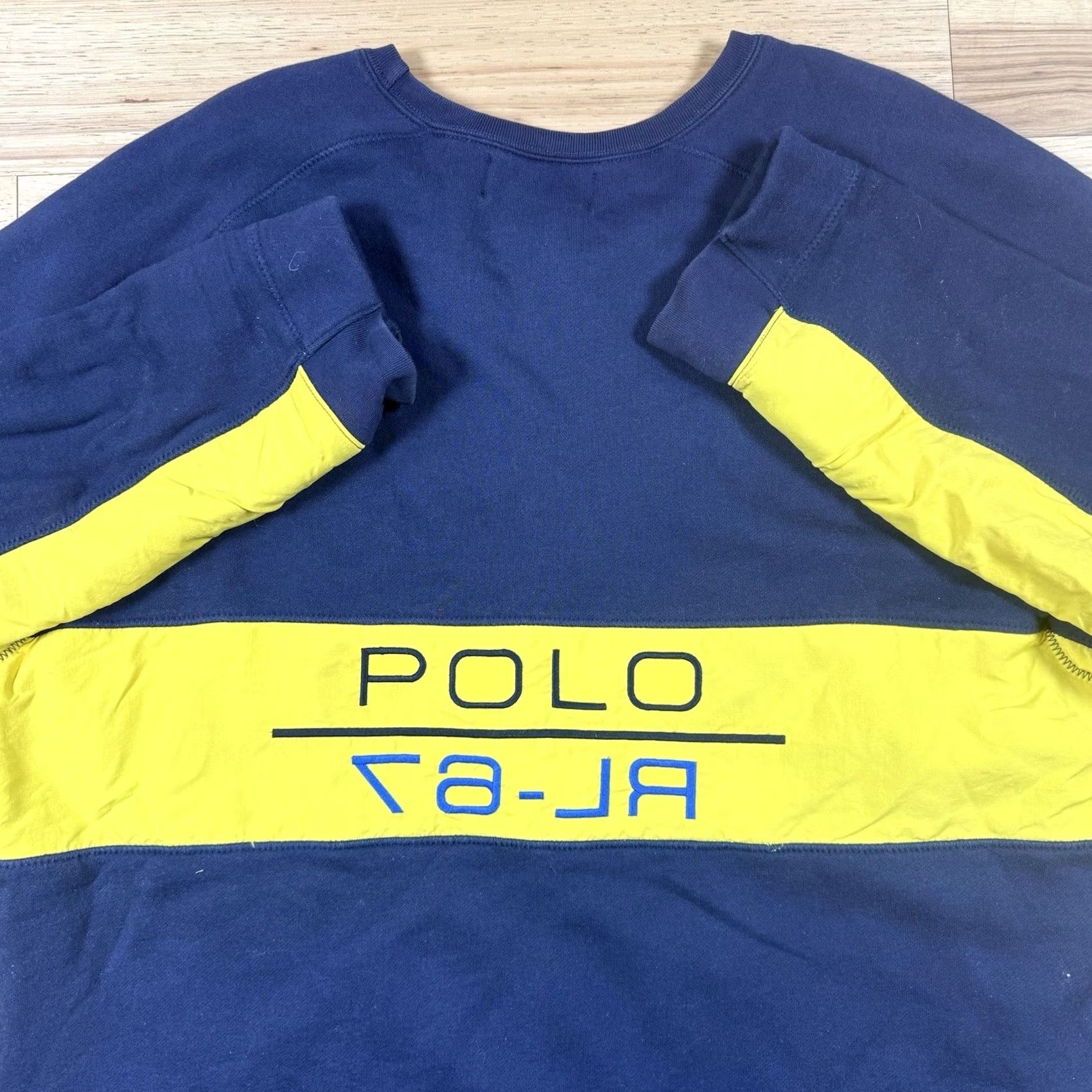 Polo Ralph Lauren VINTAGE Polo Ralph Lauren Sport Crew Neck Sweatshirt Mens XL Yellow Stripe Block Shirt Pullover Size US XL / EU 56 / 4 - 7 Thumbnail