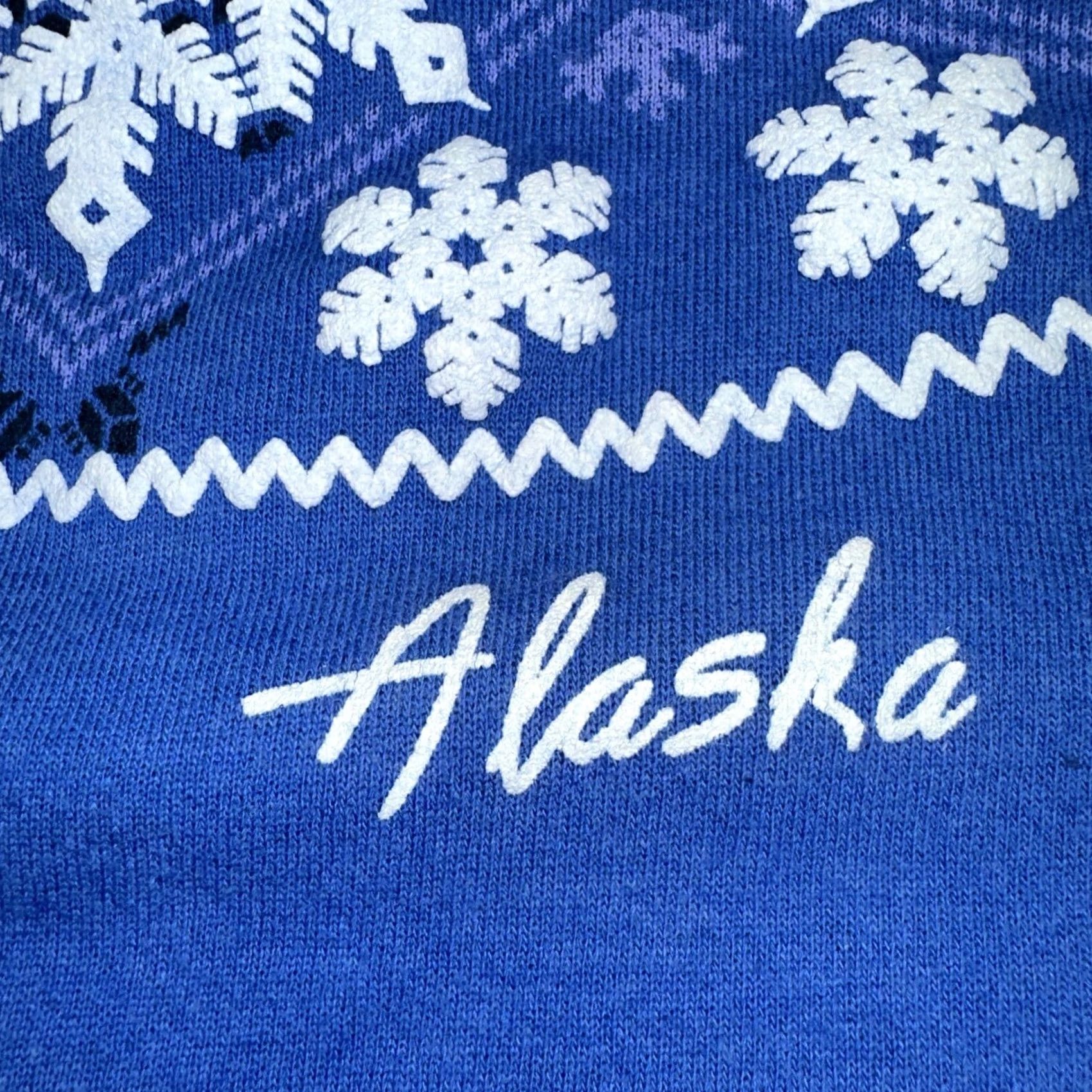 Hanes VINTAGE Hanes Women Sweatshirt Crew Neck Blue 80’s Alaska Snowflakes Bear Pullover M US Made Womens Size M / US 6-8 / IT 42-44 - 5 Thumbnail