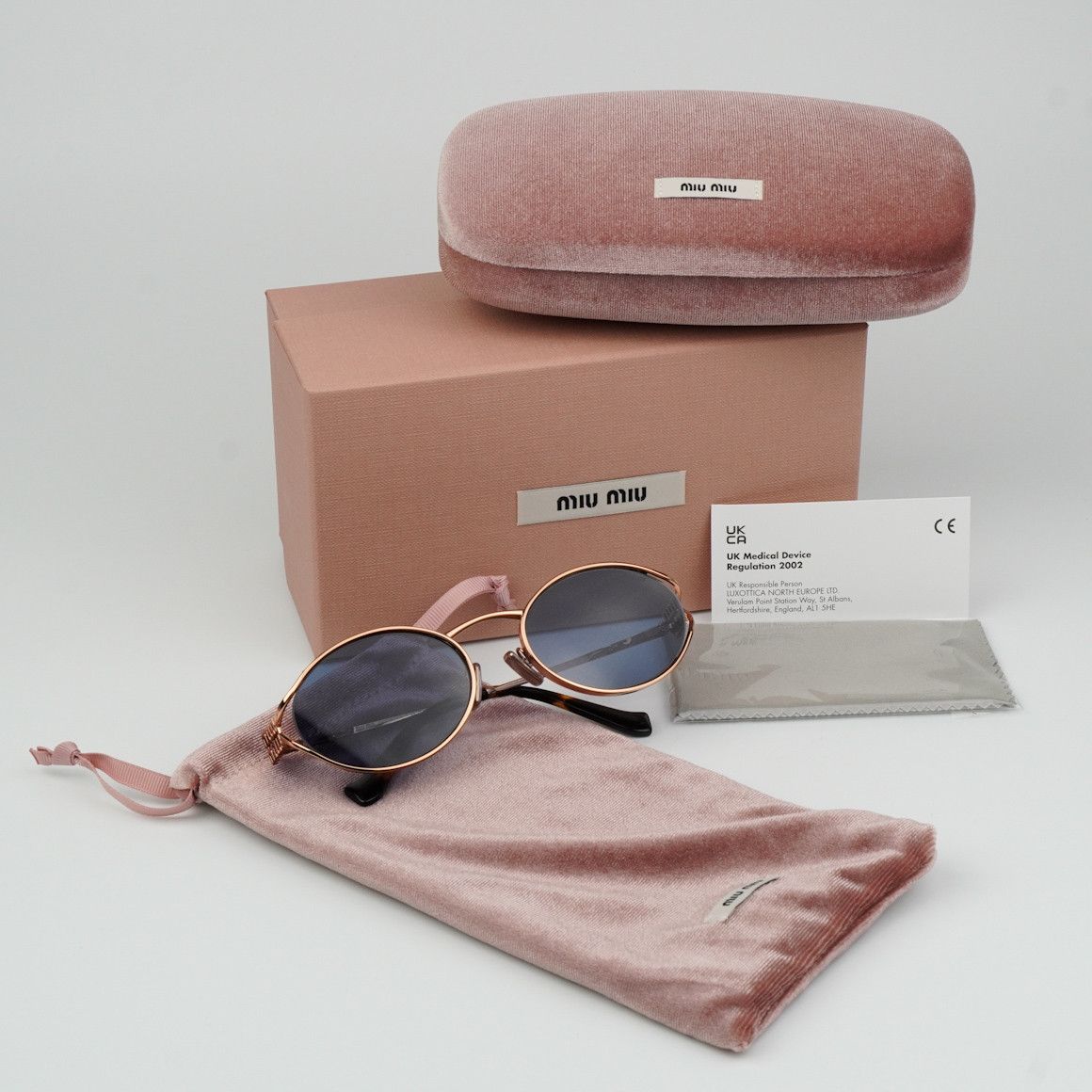 Miu Miu NEW Miu Miu MU52YS ZVF1V1 LOGO Oval Unisex Sunglasses Size ONE SIZE - 10 Thumbnail