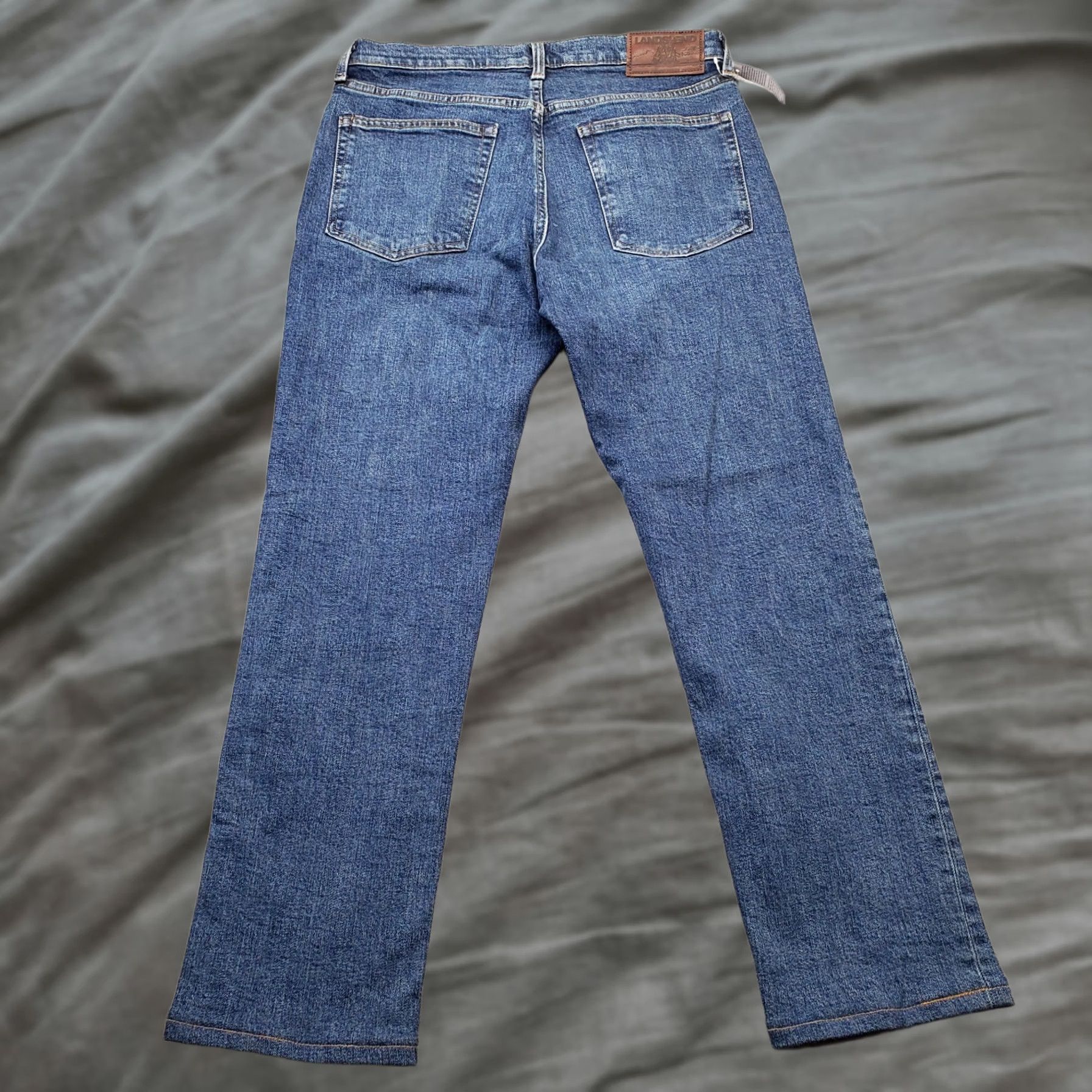 Lands' End Lands' End Jeans Mens 32 Blue Straight Leg Slim Fit 5-Pocket Denim Grounded Mens Size 32 Blue 90s Theme Size US 32 / EU 48 - 1 Thumbnail