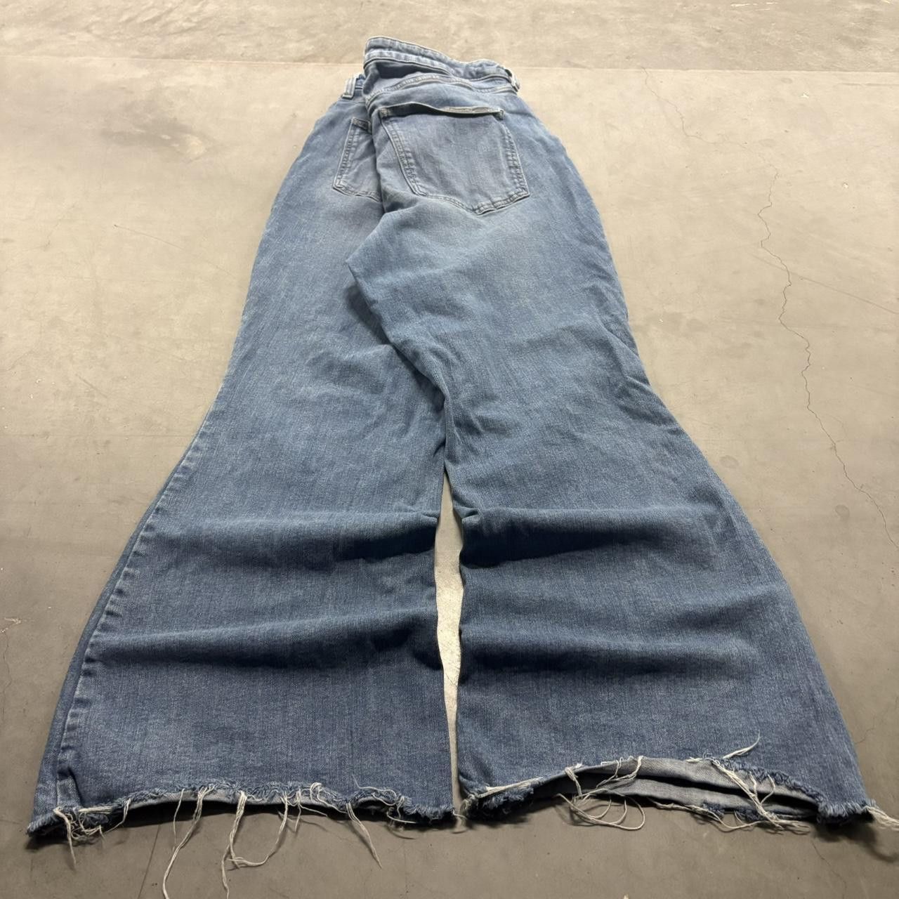 Vintage Crazy Vintage Y2K/2000s Baggy High Rise Flare Ripped Medium Blue Wash Denim Jeans! Size US 38 / EU 54 - 4 Thumbnail