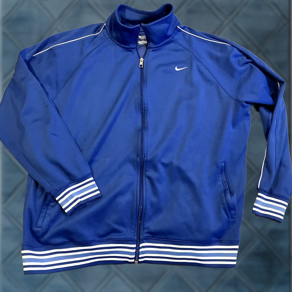 Nike Vintage Nike Athletic Dept. Blue & White Stripes Full Zip Track Jacket - XXL Size US XXL / EU 58 / 5 - 1 Thumbnail