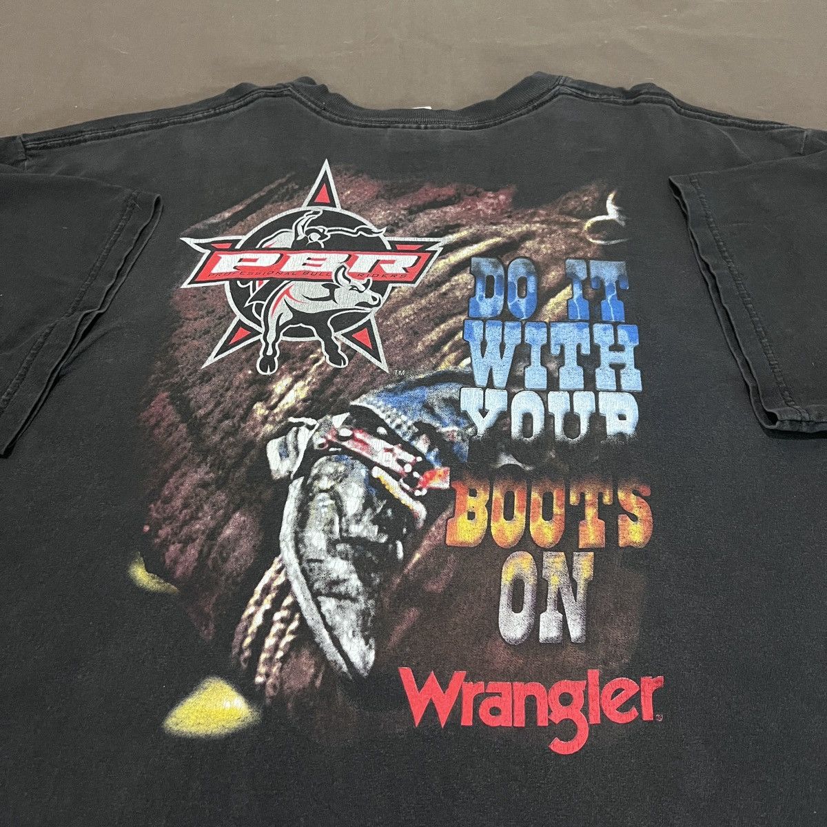 Vintage × Wrangler Vintage 90s Wrangler PBR Professional Bull Riders XL Faded Size US XL / EU 56 / 4 - 5 Thumbnail