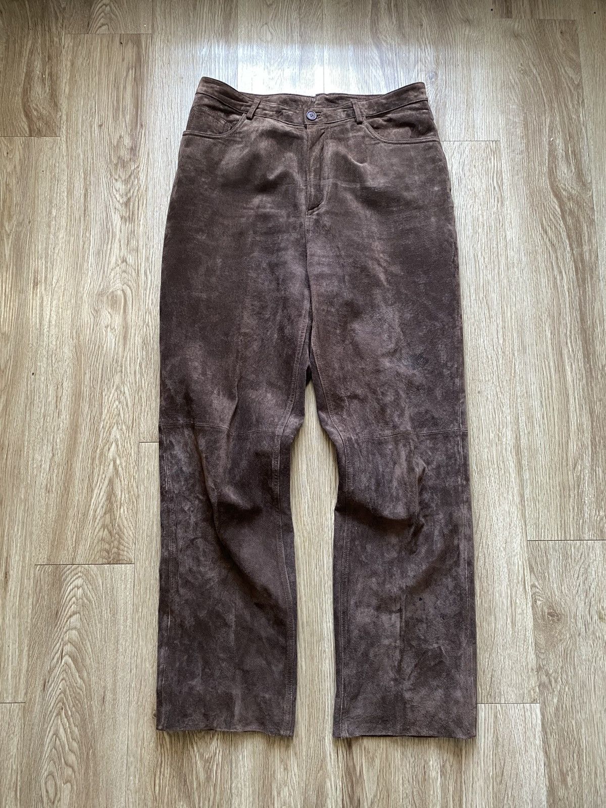 Vintage Vintage Brown Suede Leather Pants Size US 30 / EU 46 - 1 Thumbnail