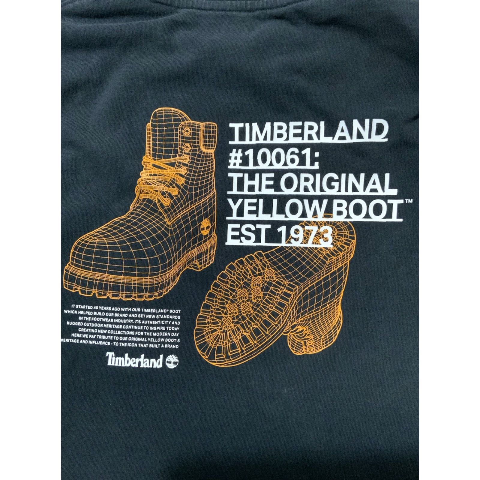 Timberland VINTAGE Timberland T-Shirt Boots Pocket Diagram Black Sz. S Mens Size US S / EU 44-46 / 1 - 7 Thumbnail