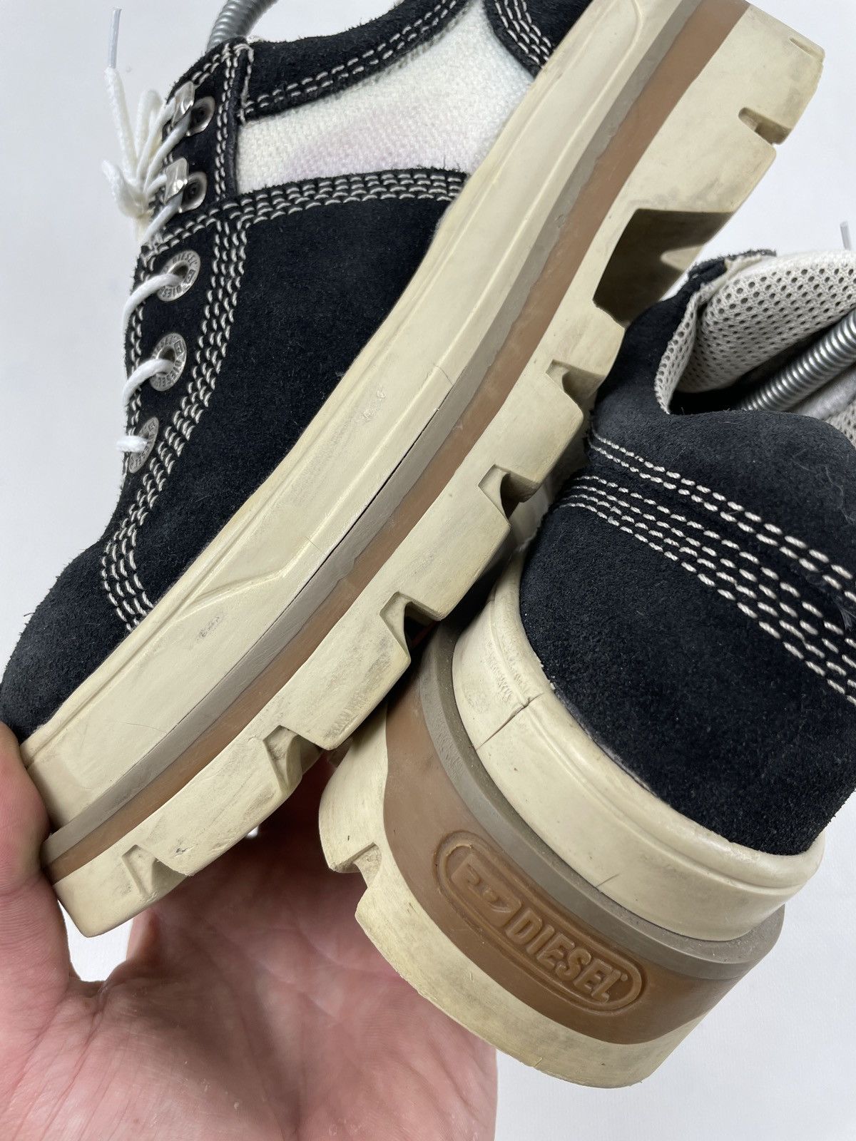 Diesel × Diesel Black Gold × Vintage 90's Platforms Chunky High Sole Low-Top Laces Heavy Boots Size US 8 / IT 38 - 18 Thumbnail