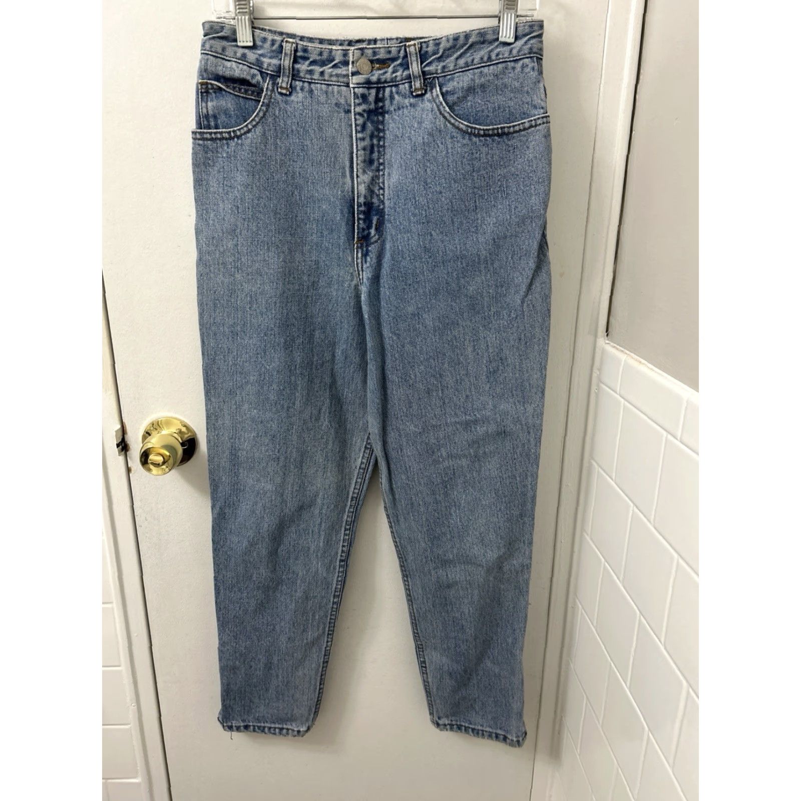 Guess VINTAGE GUESS Jeans Womens 29x27 Blue Made In USA Tapered Ankle Zip Mens? Size 29" - 7 Thumbnail