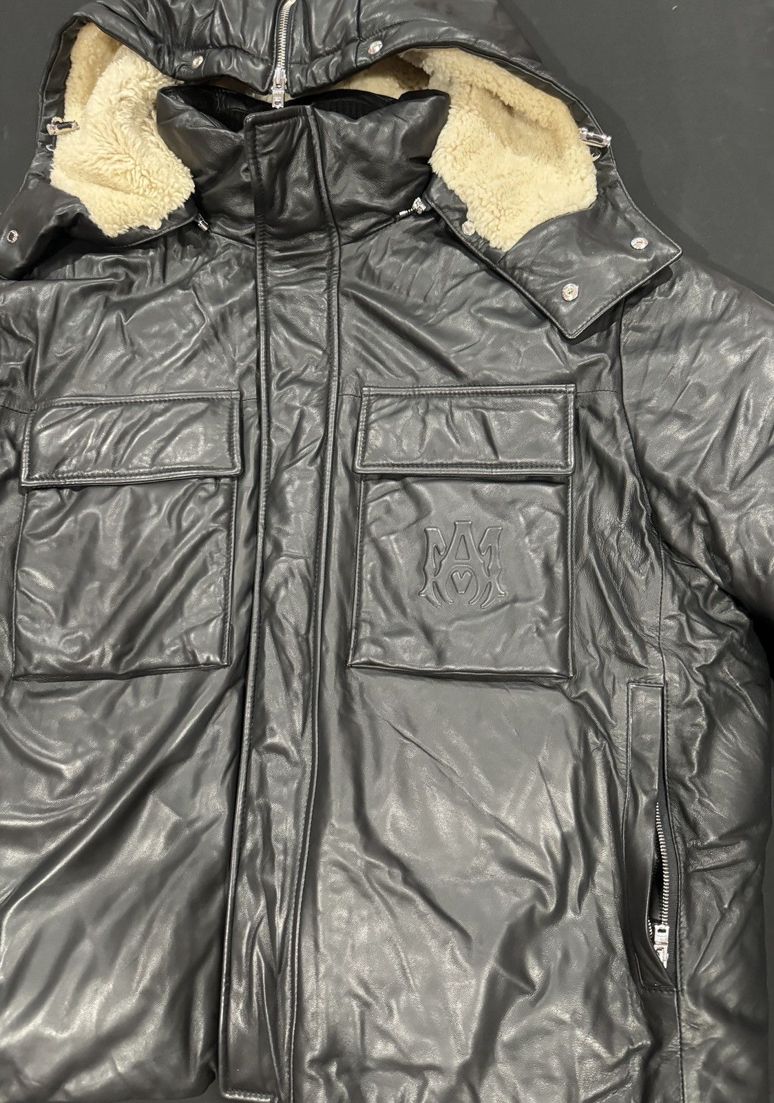 Amiri Amiri hooded down leather jacket Size US XL / EU 56 / 4 - 2 Thumbnail