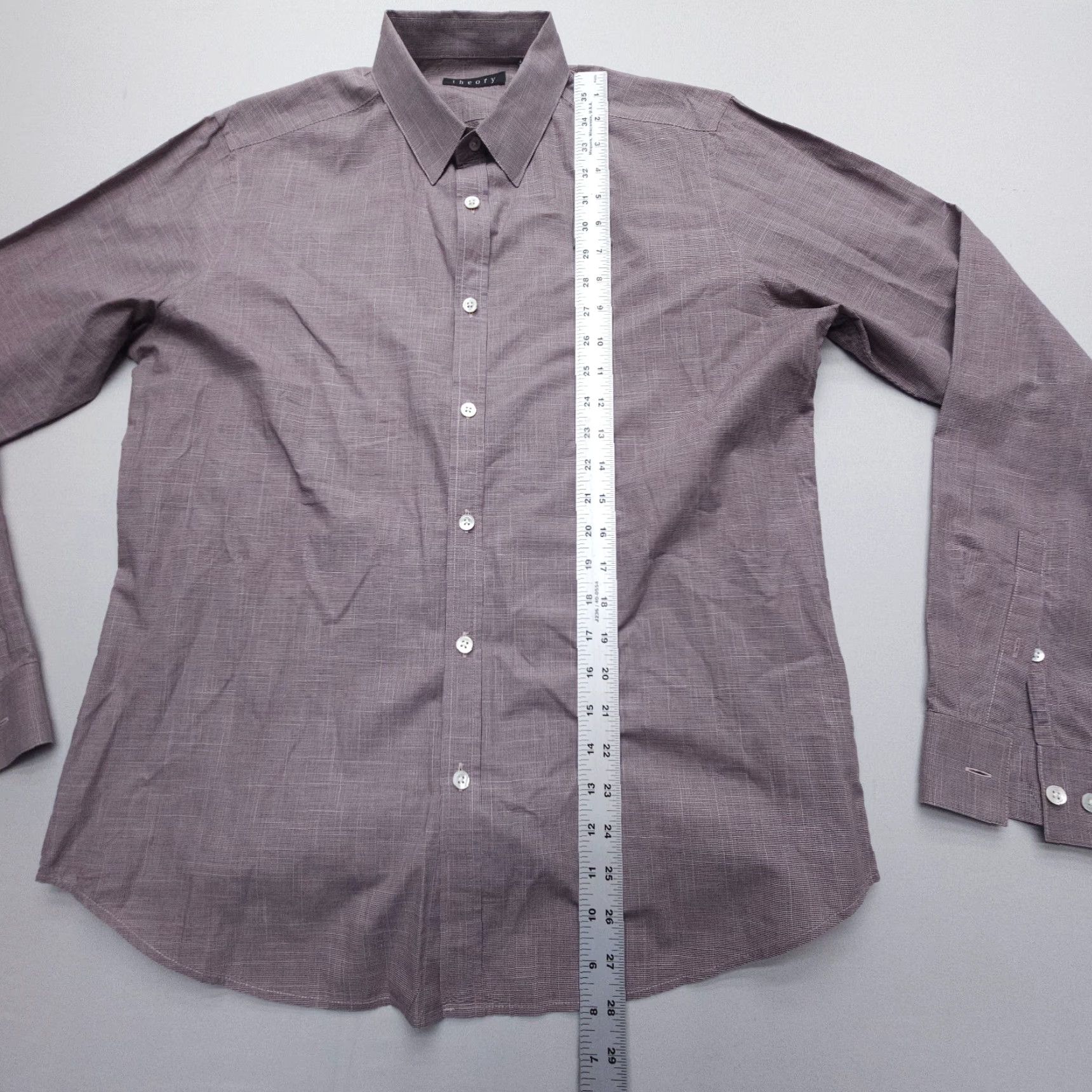 Theory Theory Dress Shirt Mens Medium Red Plaid 100% Cotton Long Sleeve Button-Cuff Classic 90s Preppy Men Size US M / EU 48-50 / 2 - 6 Thumbnail