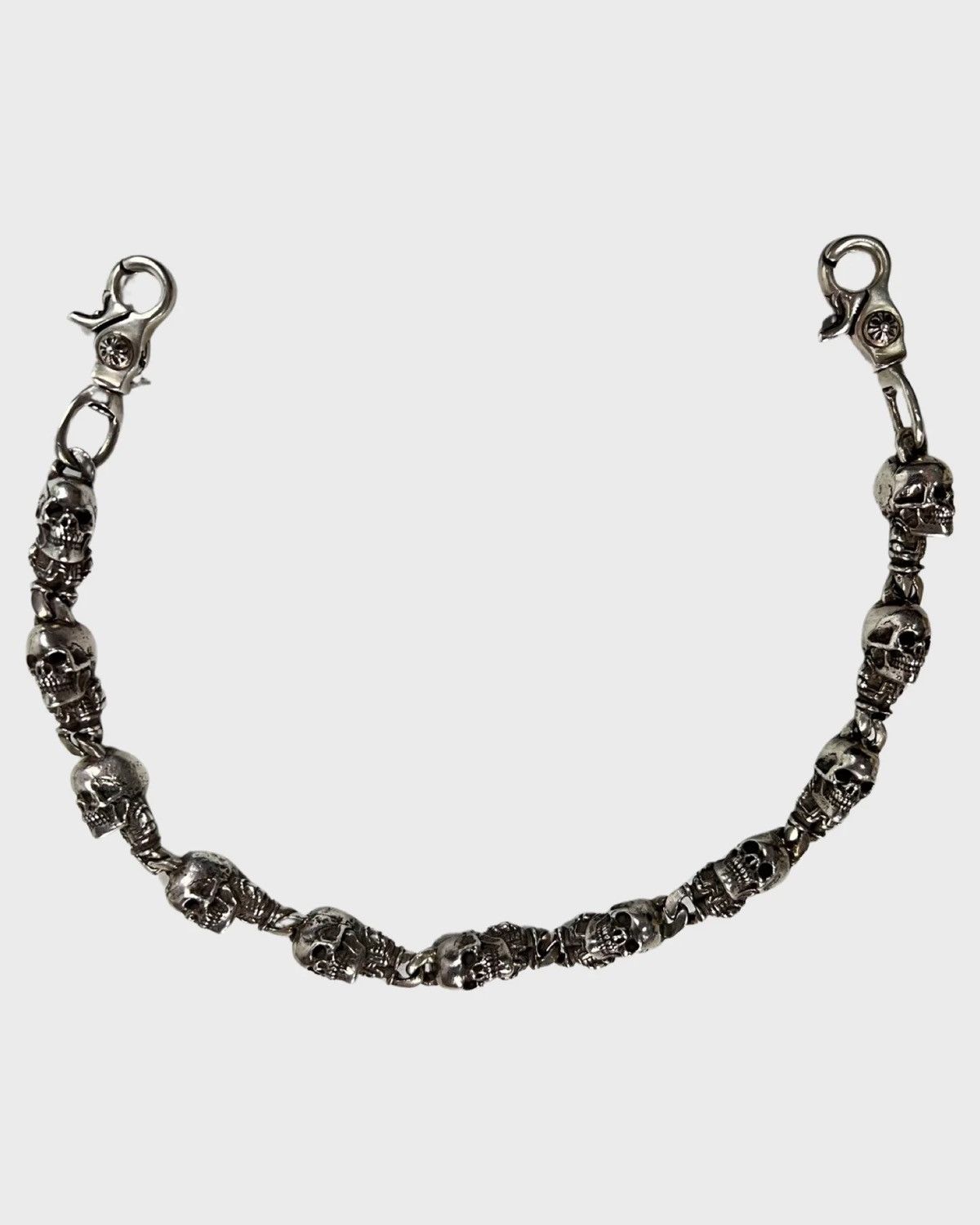 CHROME HEARTS FOTI DELPHINO BIG XL SKULL WALLET CHAIN SZ:OS