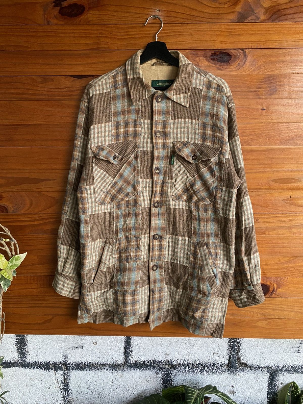 Valentino Vintage Valentino Jeans Patchwork Multi Check Overshirt Size US M / EU 48-50 / 2 - 20 Thumbnail