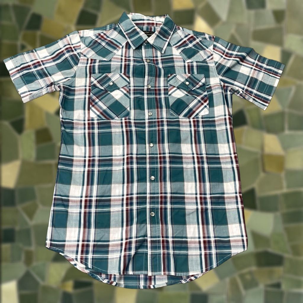 Vintage VINTAGE High Noon Shirt Mens Small Green Plaid Western Pearl Snap Short Sleeve Cowboy Size US S / EU 44-46 / 1 - 1 Thumbnail