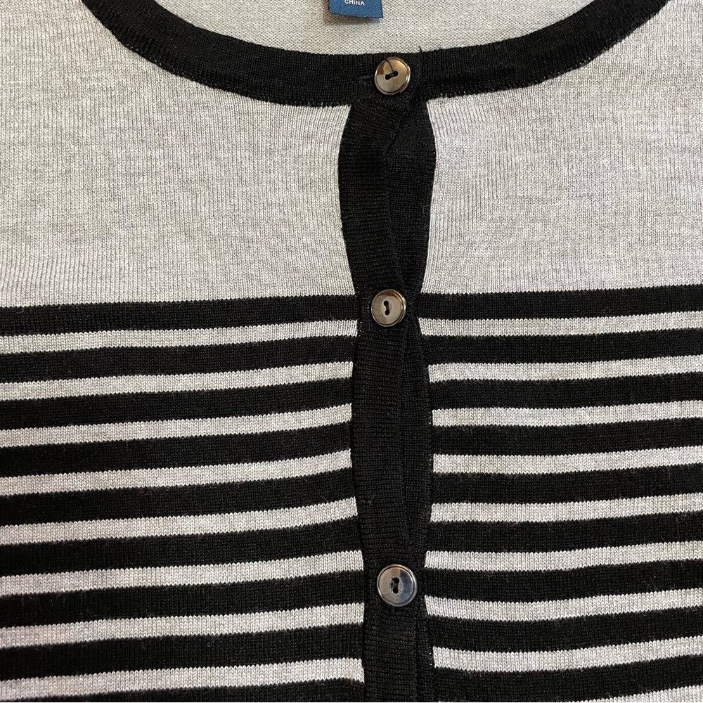 Other Karen Scott Gray Black Stripes Cardigan Size XL Size XL / US 12-14 / IT 48-50 - 6 Thumbnail