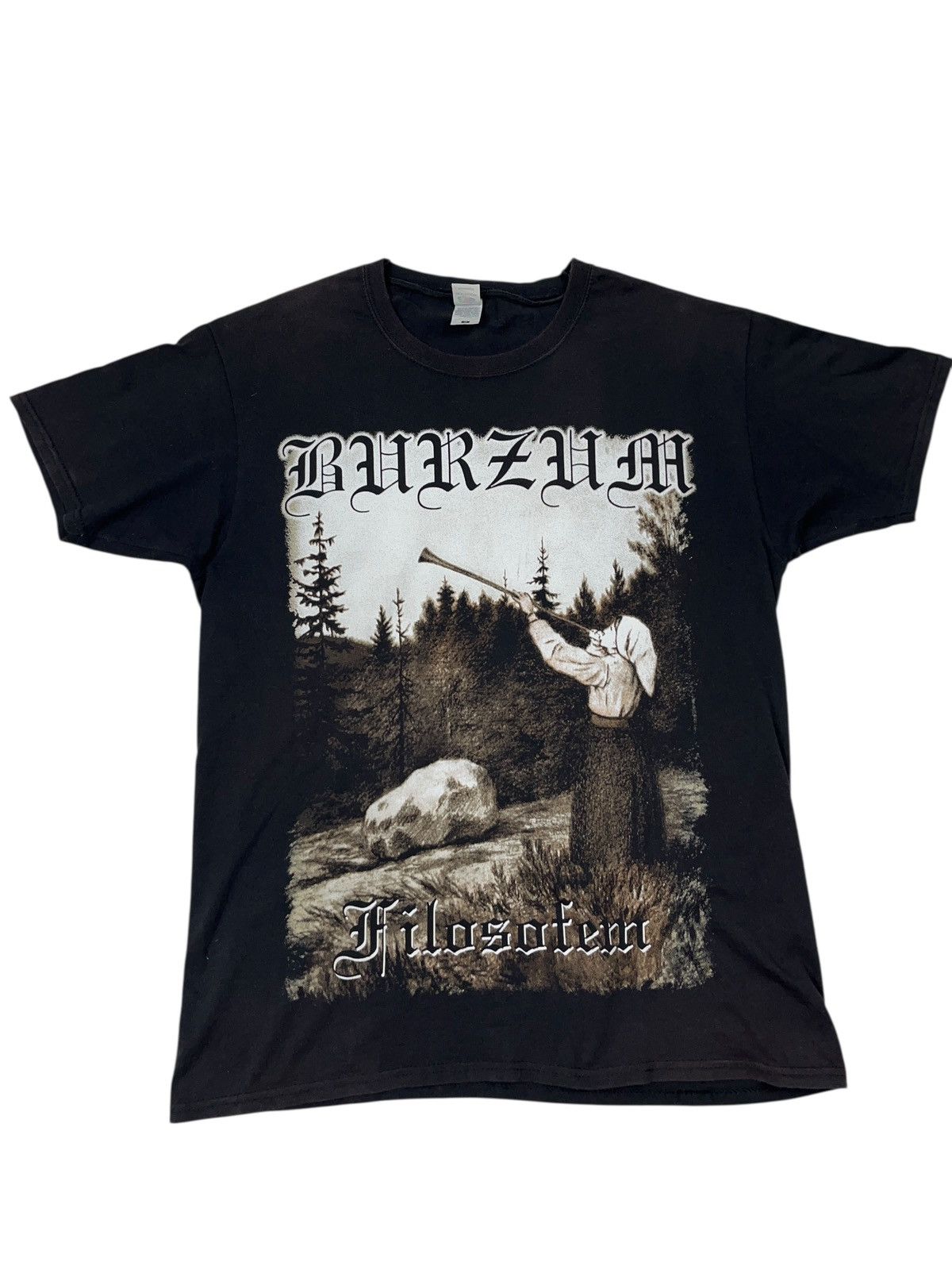 Band Tees Vintage 00s Burzum Filosofem Sunfaded T-shirt Size US M / EU 48-50 / 2 - 1 Thumbnail