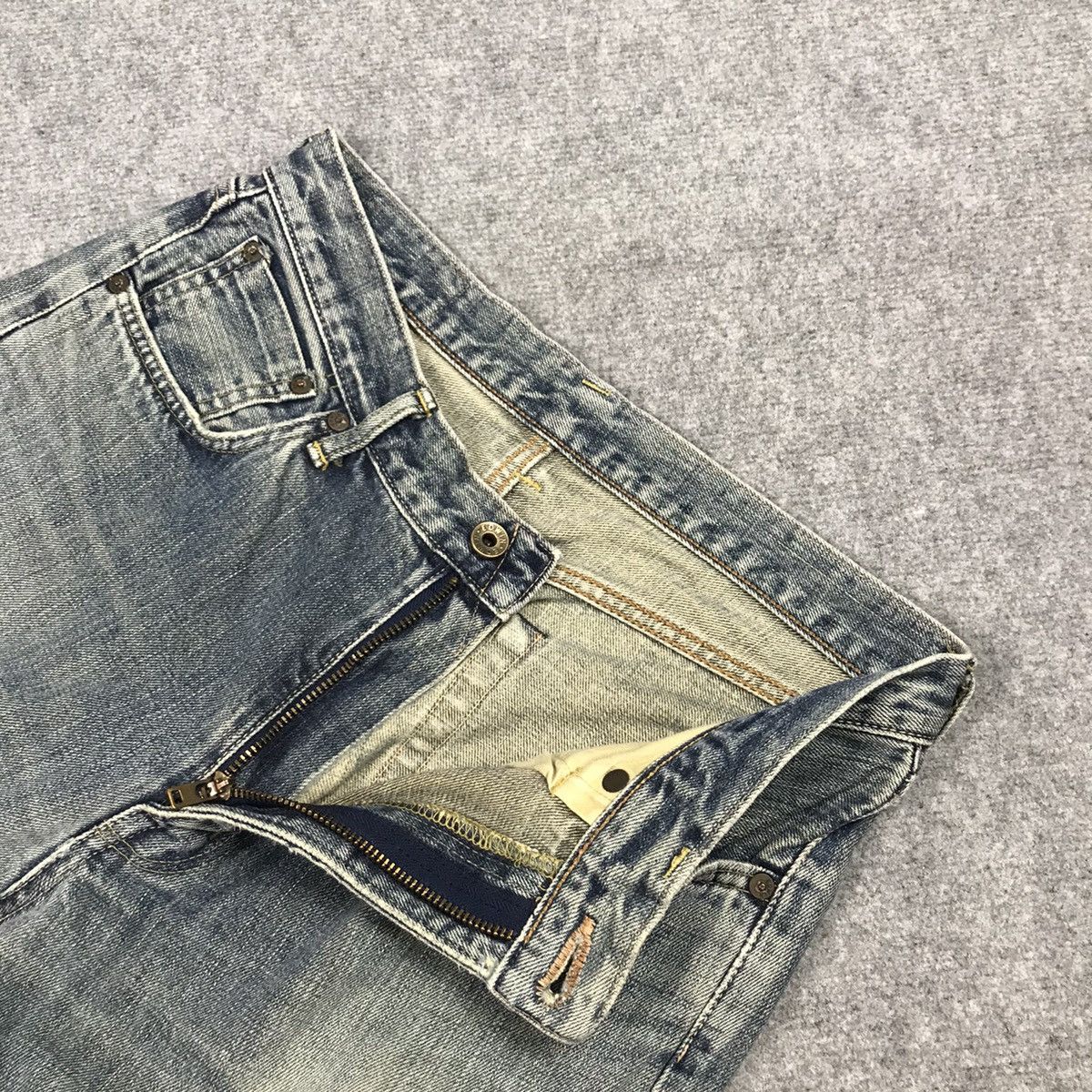 Japanese Brand BAGGY EDWIN SELVAGE DISTRESSED DENIM PANTS Size US 30 / EU 46 - 18 Thumbnail