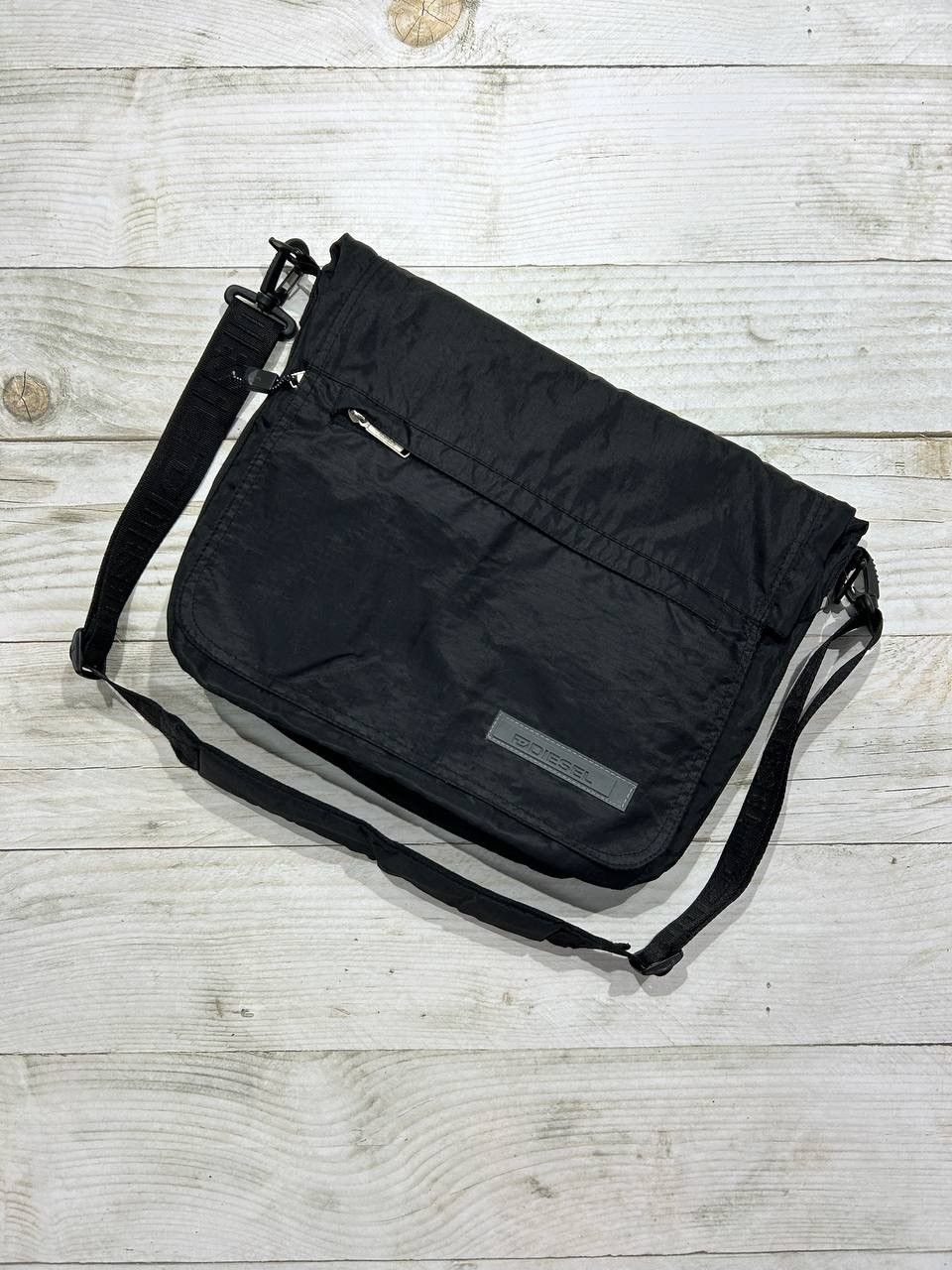 Diesel Messenger Shoulders Bag Backpack Y2K 90's Logo in Black, Men's