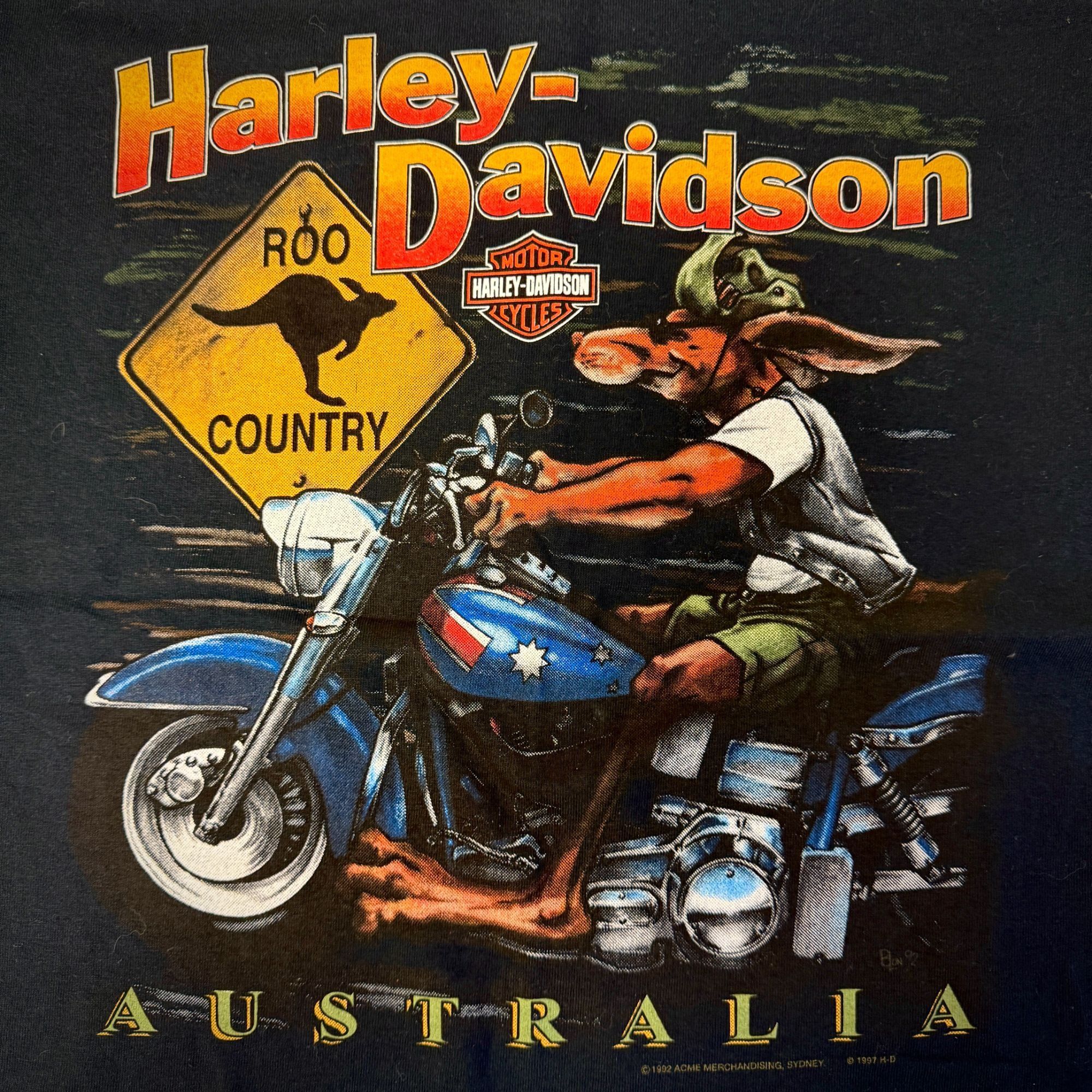 Harley Davidson 90’s Motorcycle 1992 ROO Country Australia CRUZIN KANGAROO T Size US S / EU 44-46 / 1 - 1 Thumbnail