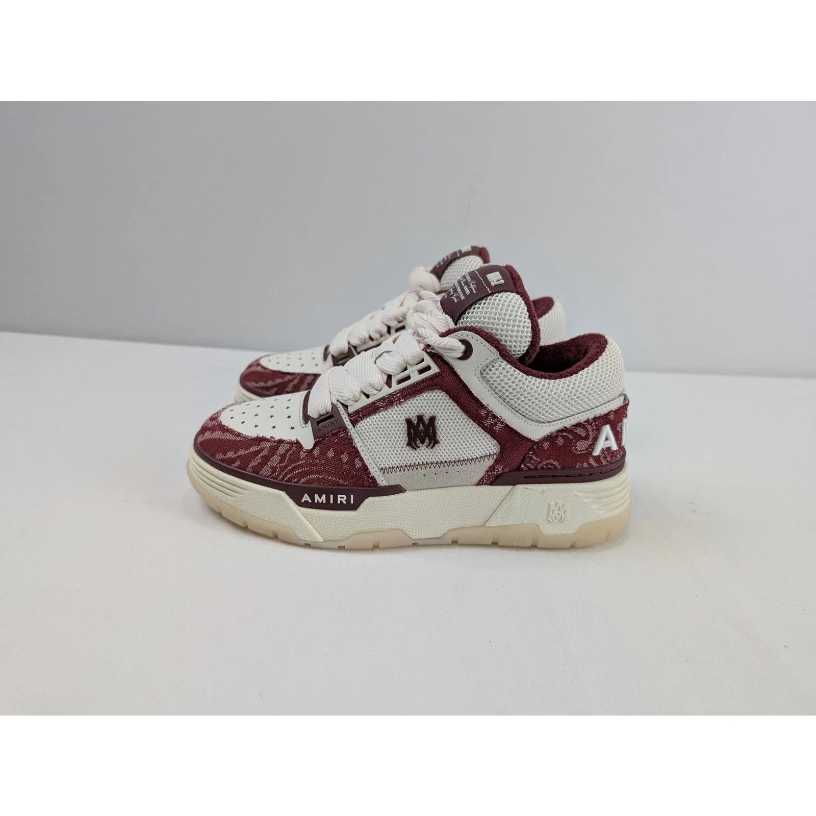 Amiri o1rshd1 Bandana Denim MA-1 Sneakers in Burgundy Size US 12 / EU 45 - 8 Thumbnail