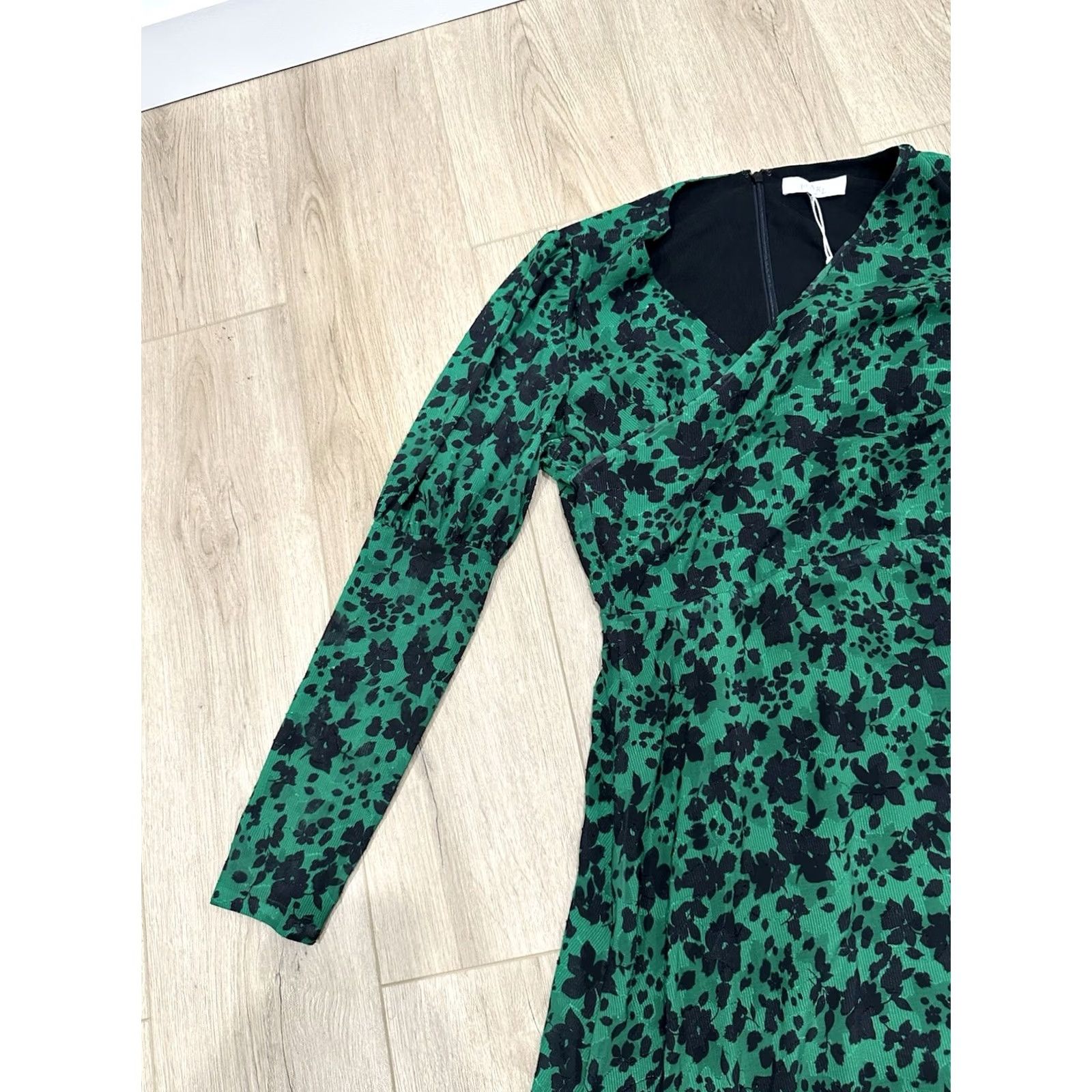 Vintage Pearl By Lela Rose Womens Emerald Floral Jacquard Asymmetrical MIDI Dress 12 Size XL / US 12-14 / IT 48-50 - 5 Thumbnail