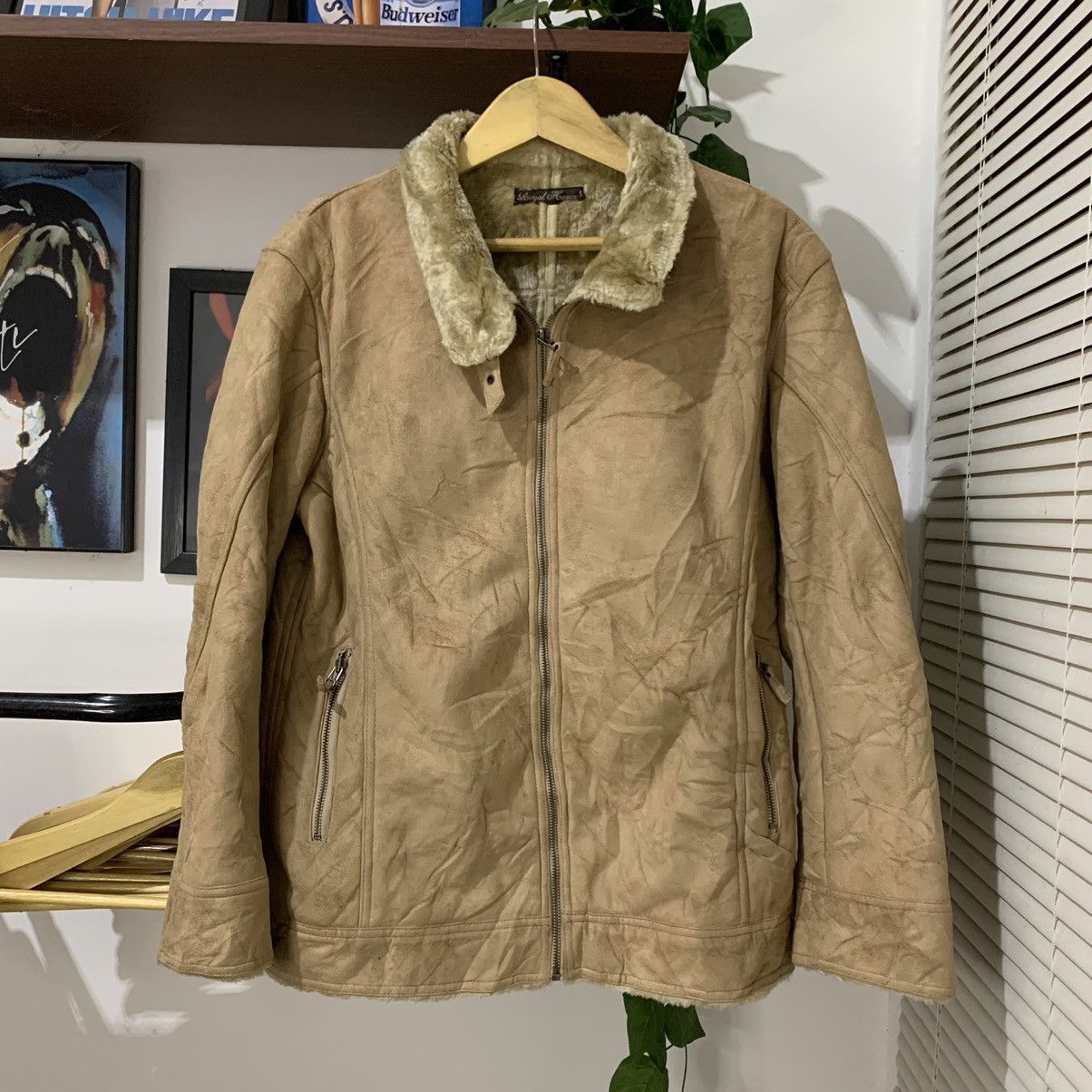 Designer × Japanese Brand Royal Harex Faux Fur Zipper Work Suede Shearling jacket Size L / US 10 / IT 46 - 1 Thumbnail