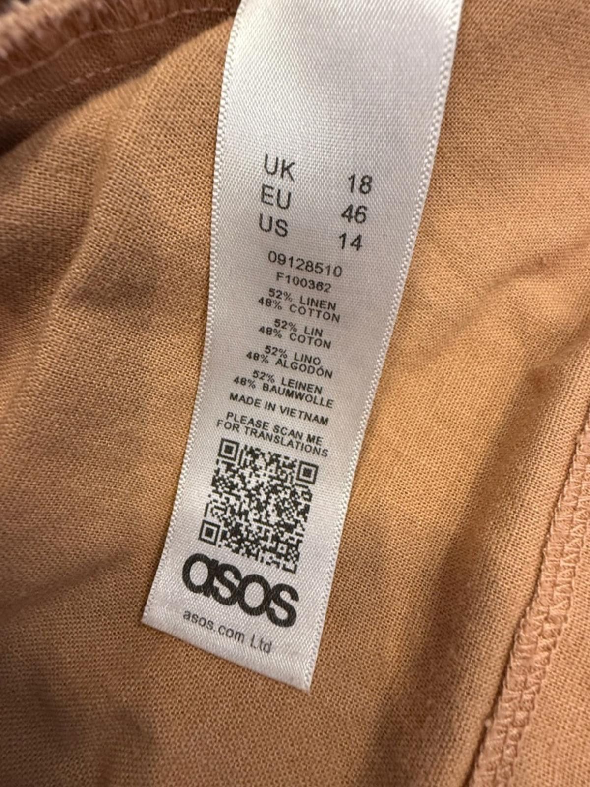 Asos ASOS paper bag linen blend shorts light brown/ tan SZ 14 Size 36" / US 14 / IT 50 - 5 Thumbnail
