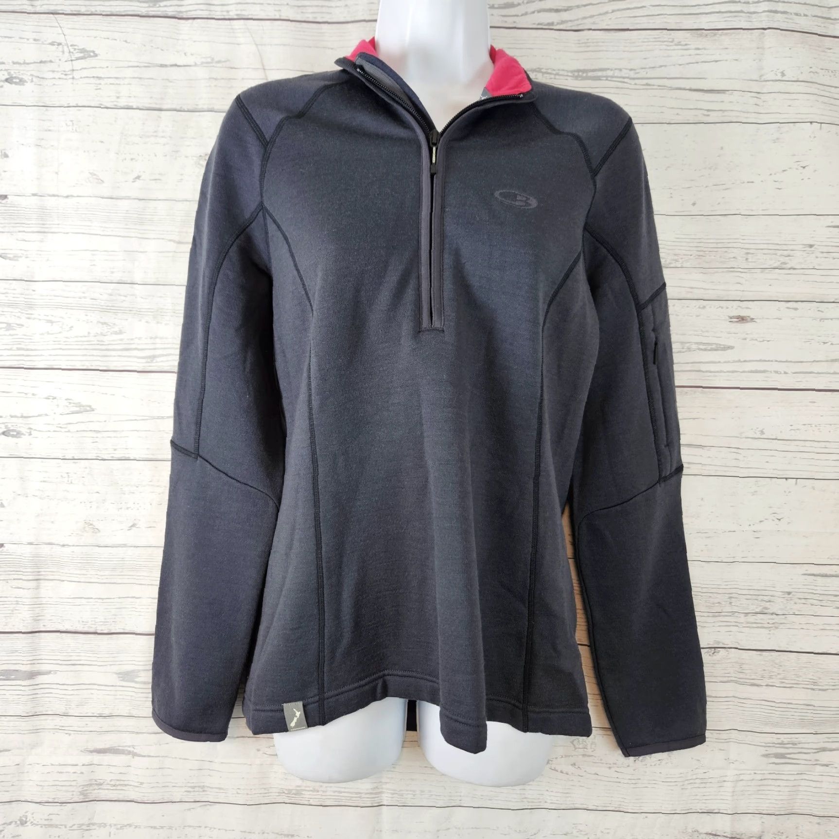 Icebreaker Icebreaker Womens 1/4 Zip Wool Pullover Size Medium Blue Casual, Activewear, Regular, Womens, 1/4 Zip, Solid Wool Pullover Size M / US 6-8 / IT 42-44 - 2 Thumbnail