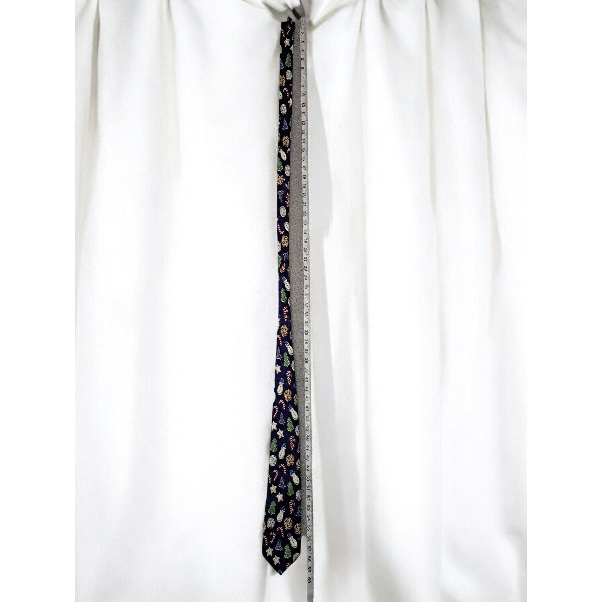 Vintage Keith Daniels Christmas Tie: Blue with Green Trees Size ONE SIZE - 6 Thumbnail