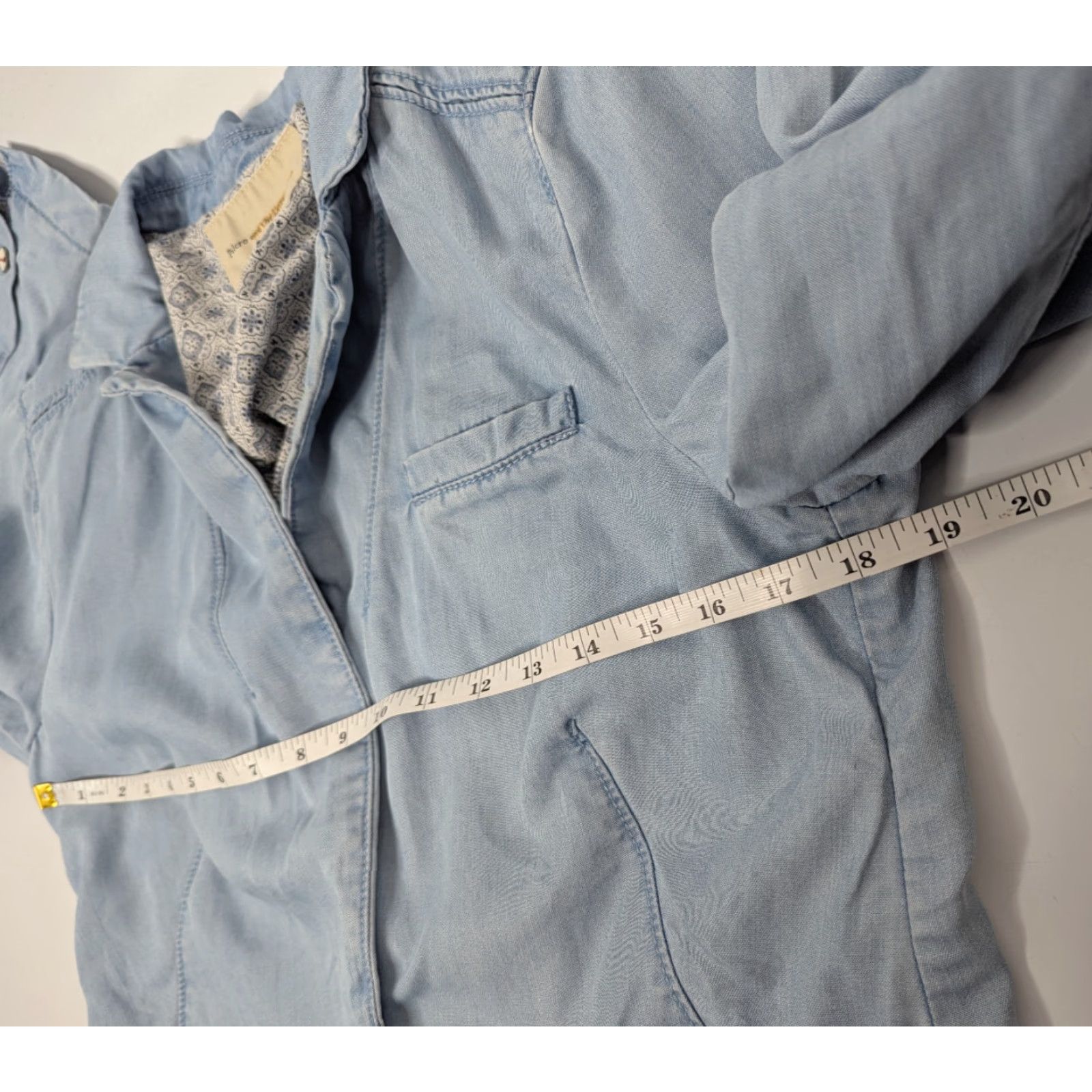Anthropologie VINTAGE Pilcro & The Letterpress Newsy Chambray One Button Blazer Jacket Size Medium Size M / US 6-8 / IT 42-44 - 6 Thumbnail