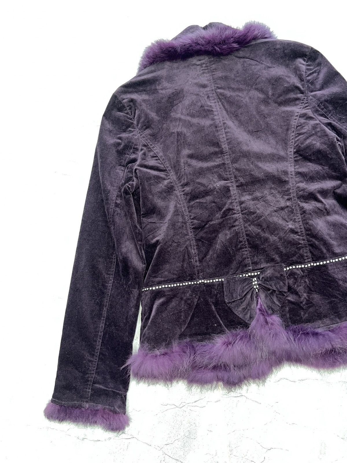 Anna Sui Velvet purple blazer with fur trim 🔮 Size M / US 6-8 / IT 42-44 - 15 Thumbnail