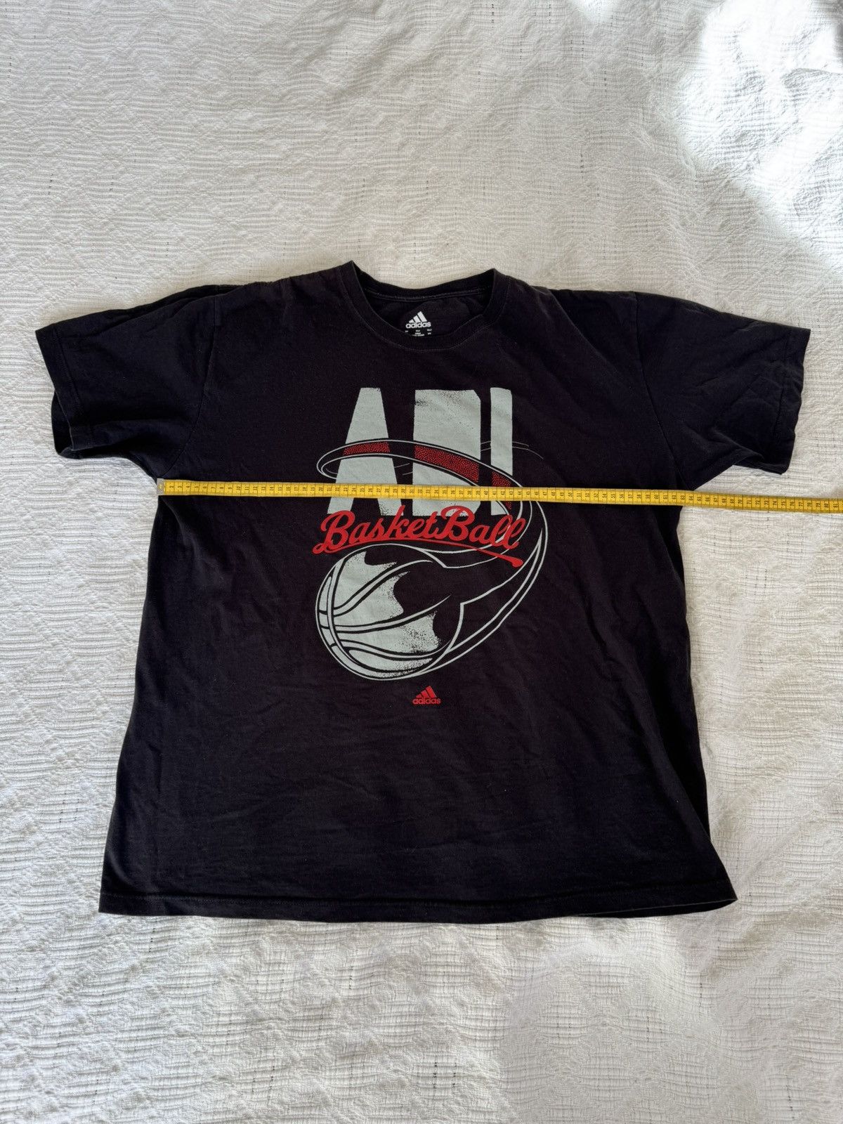 Vintage Adidas Basketball Black Tee T-shirt 2XL