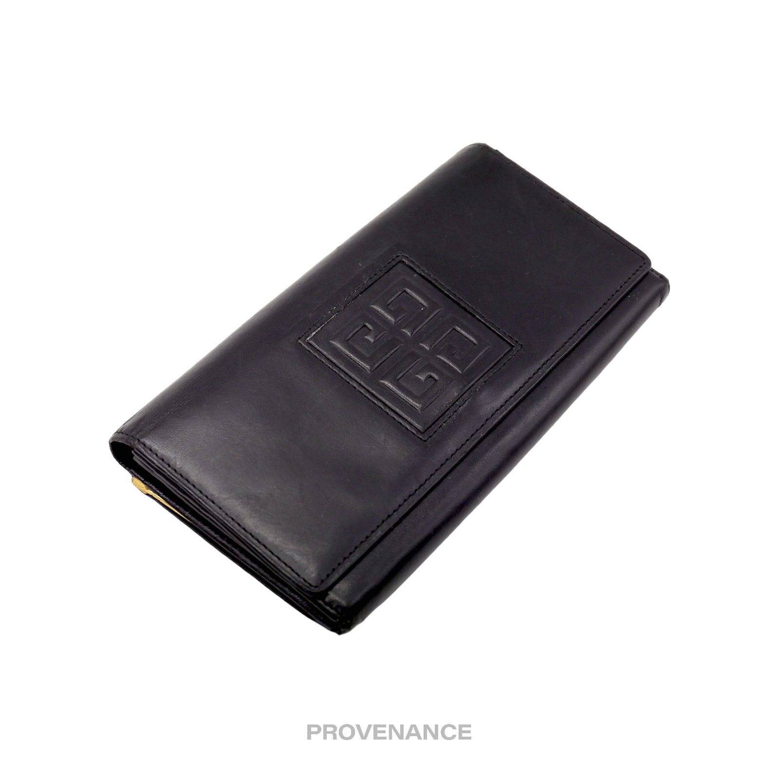 Givenchy 🔴 Givenchy Logo Snap Long Wallet - Black Leather Size ONE SIZE - 3 Thumbnail