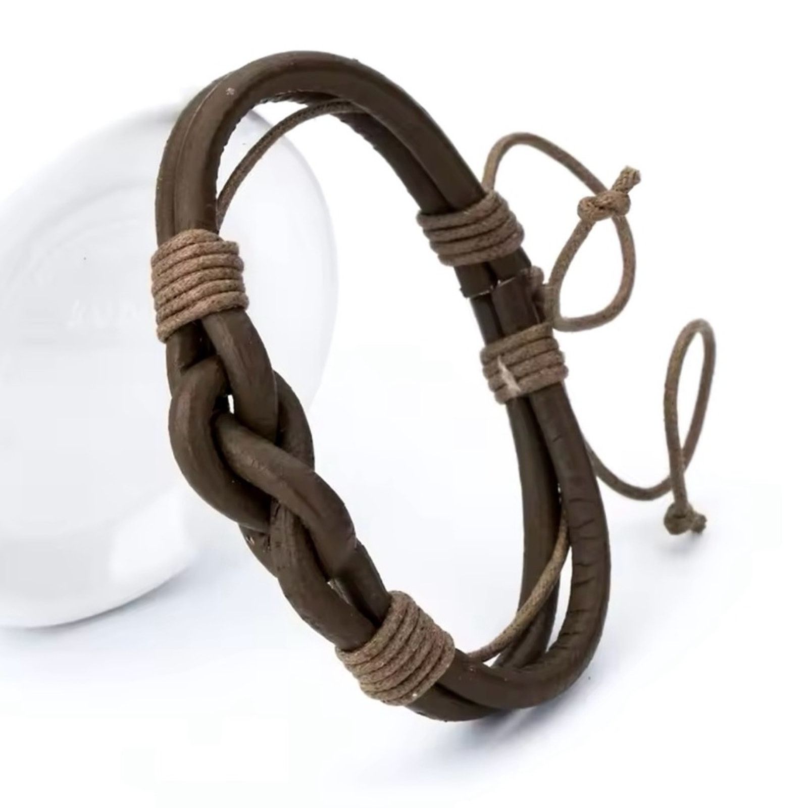 Other Handmade Brown Braided Bracelet Wrap for Men Size ONE SIZE - 1 Thumbnail